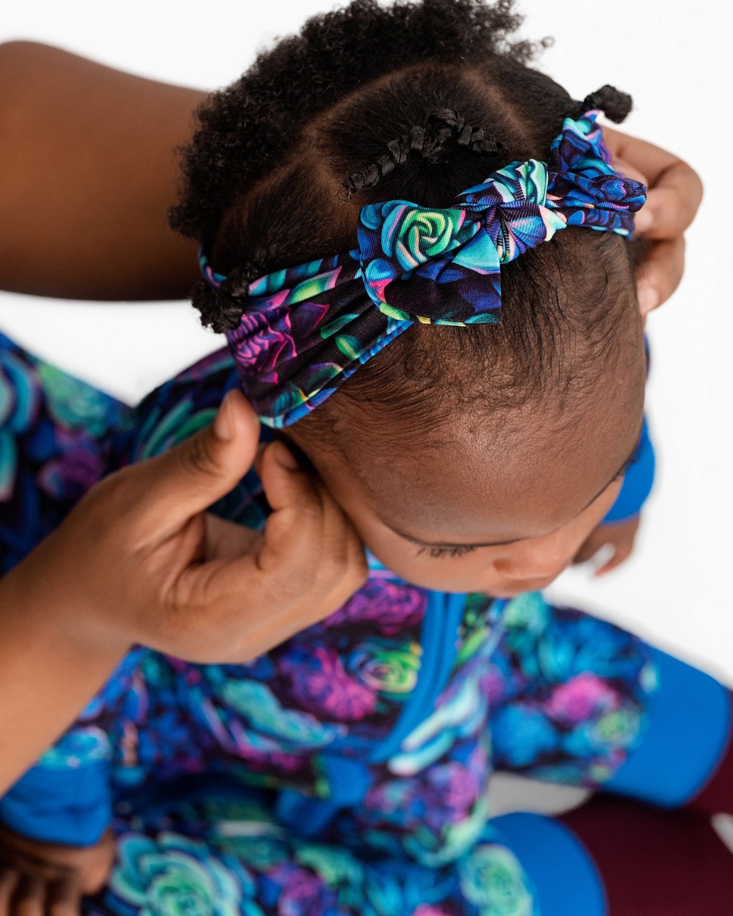 Electric Succulents | Bamboo Headband Bow