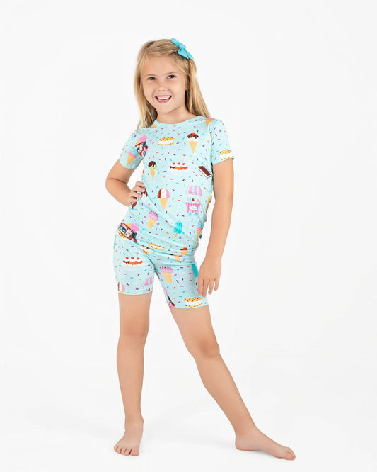 Cotton Candy Ice Cream | Two-Piece Bamboo Short Sleeve Toddler & Kids Set