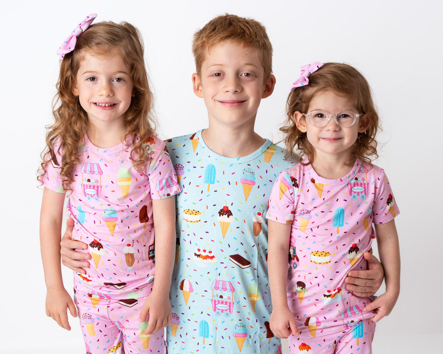 Strawberry Ice Cream | Two-Piece Bamboo Short Sleeve Toddler & Kids Set