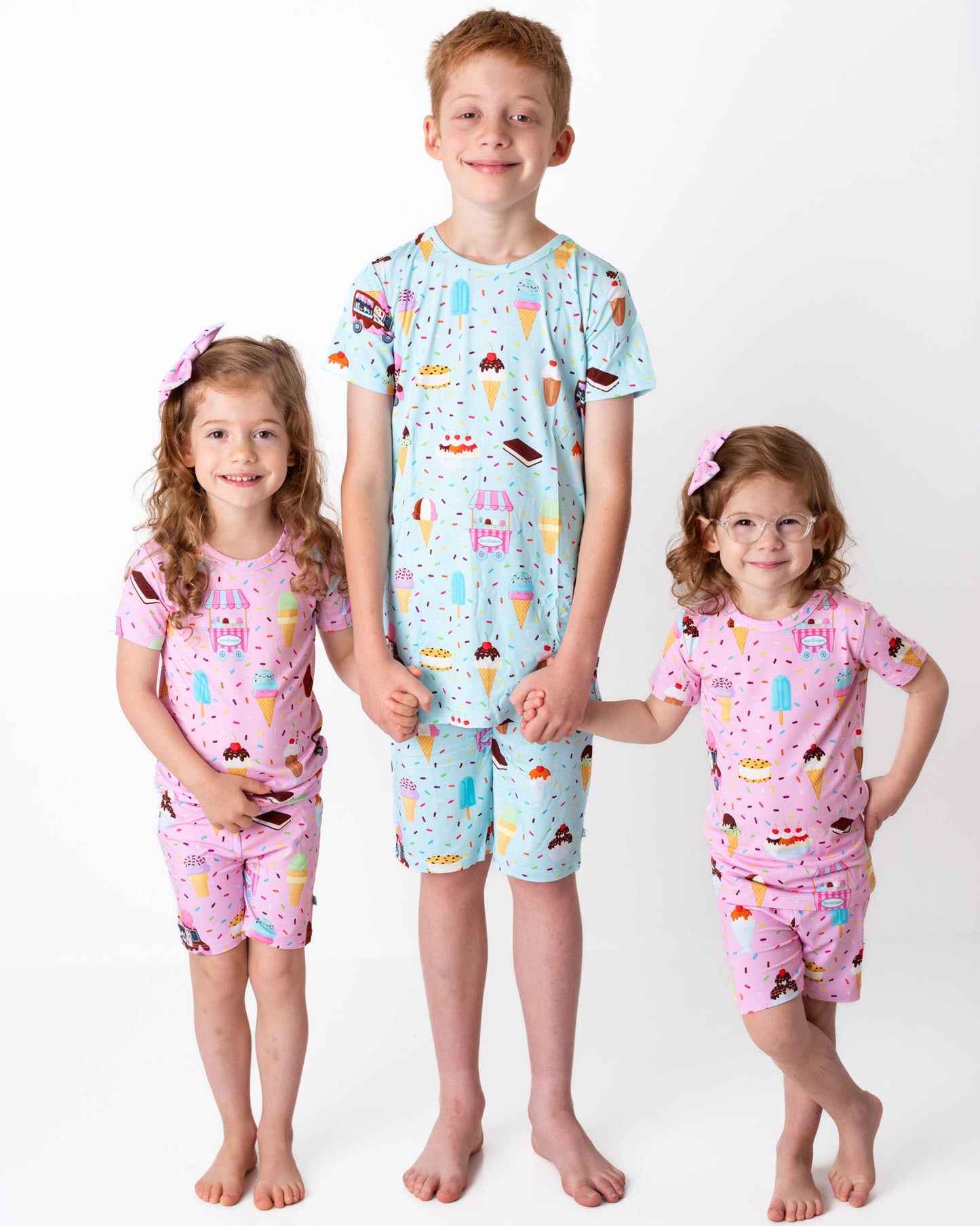 Strawberry Ice Cream | Two-Piece Bamboo Short Sleeve Toddler & Kids Set