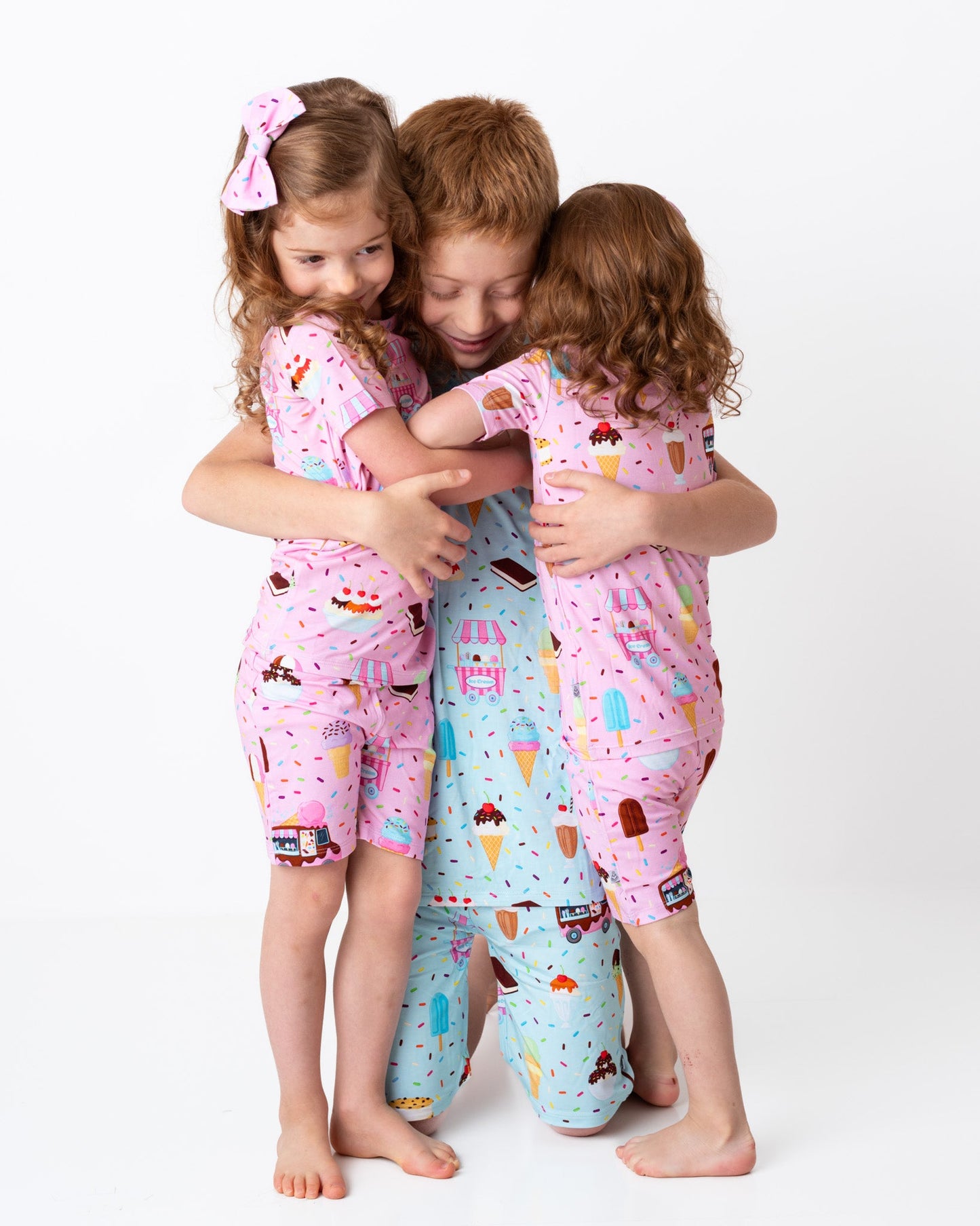 Strawberry Ice Cream | Two-Piece Bamboo Short Sleeve Toddler & Kids Set