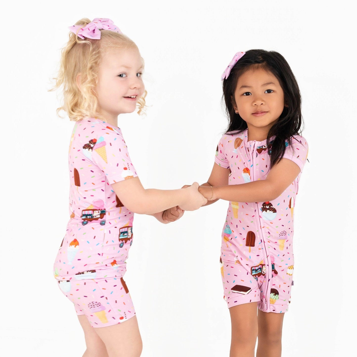 Strawberry Ice Cream | Bamboo Shorty Zipper Romper - Baby, Infant & Toddler
