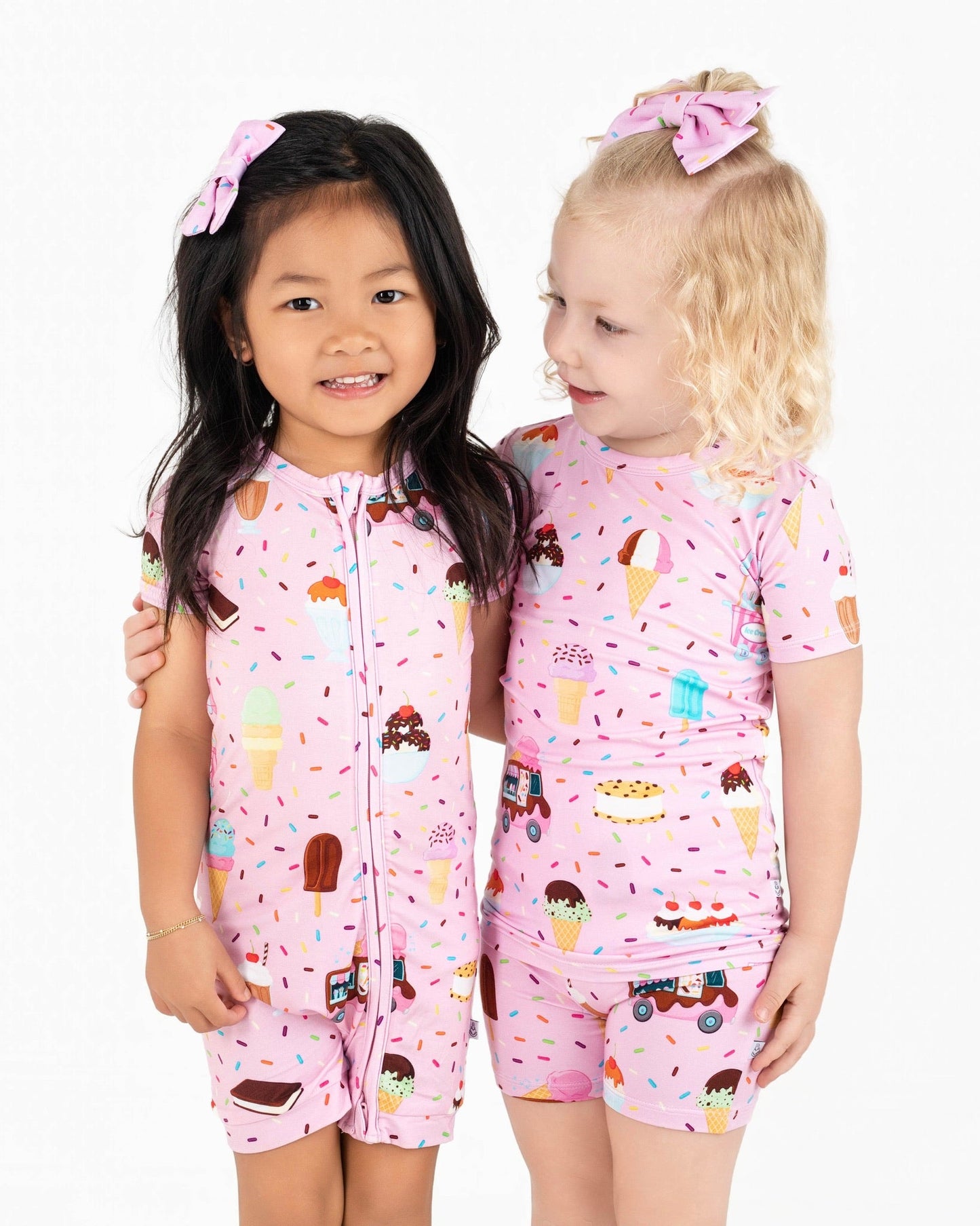 Strawberry Ice Cream | Two-Piece Bamboo Short Sleeve Toddler & Kids Set