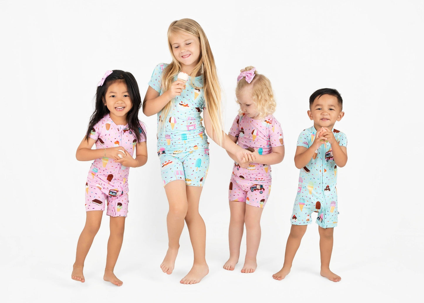Strawberry Ice Cream | Bamboo Shorty Zipper Romper - Baby, Infant & Toddler