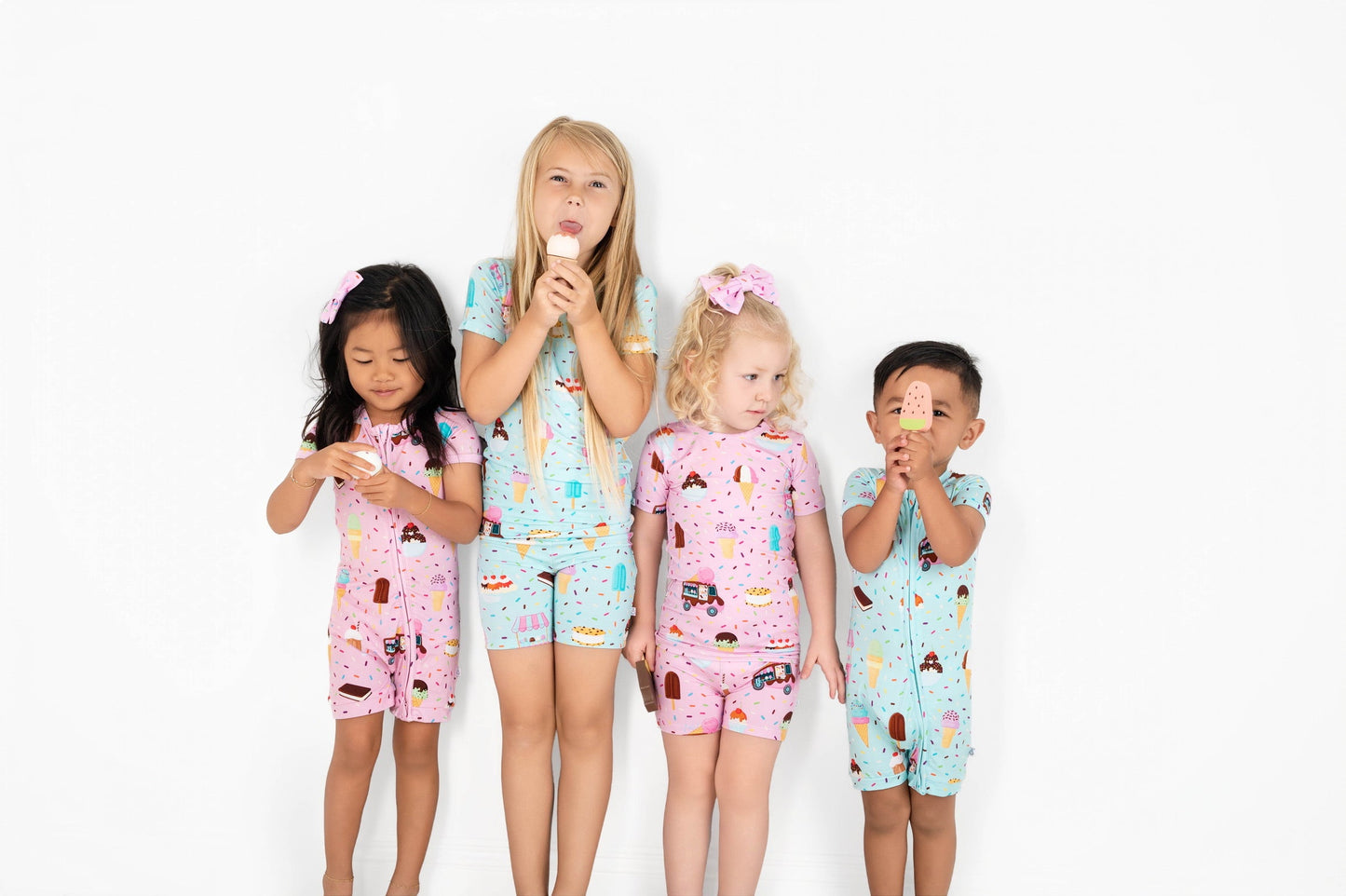 Strawberry Ice Cream | Bamboo Shorty Zipper Romper - Baby, Infant & Toddler