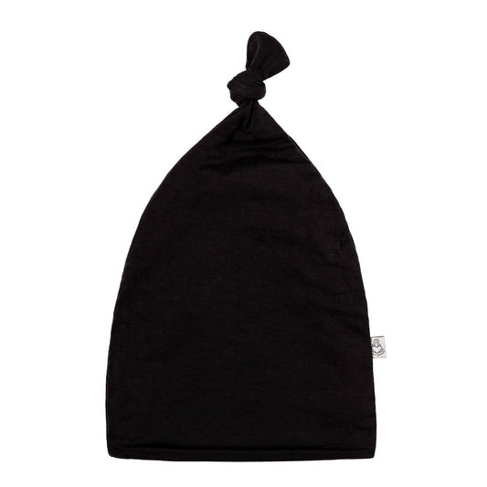 Black | Bamboo Newborn Baby Knotted Hat