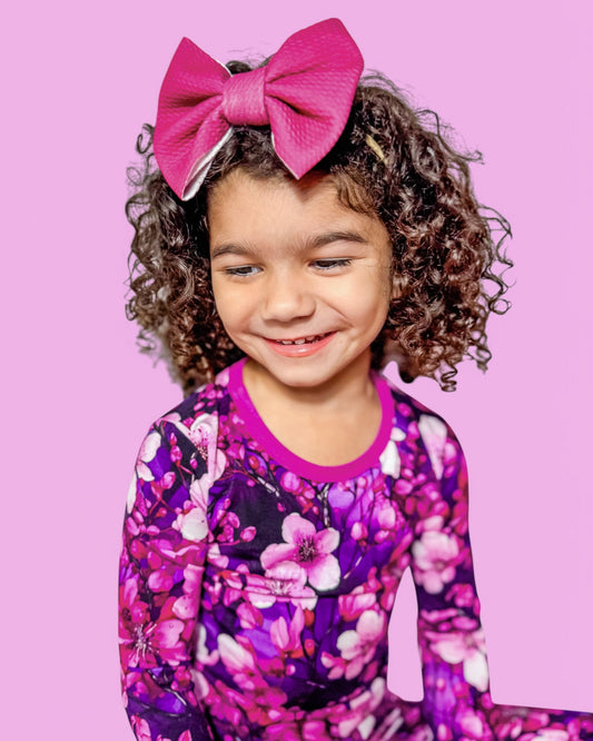 Mulberry | Toddler Girl Nylon Bow