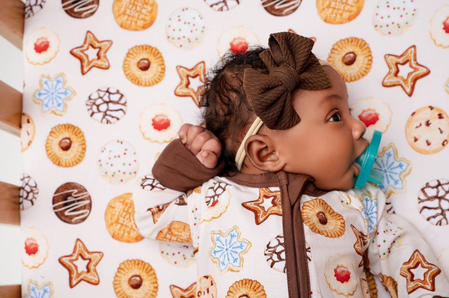 Christmas | Chocolate | Small Nylon Bow Headband