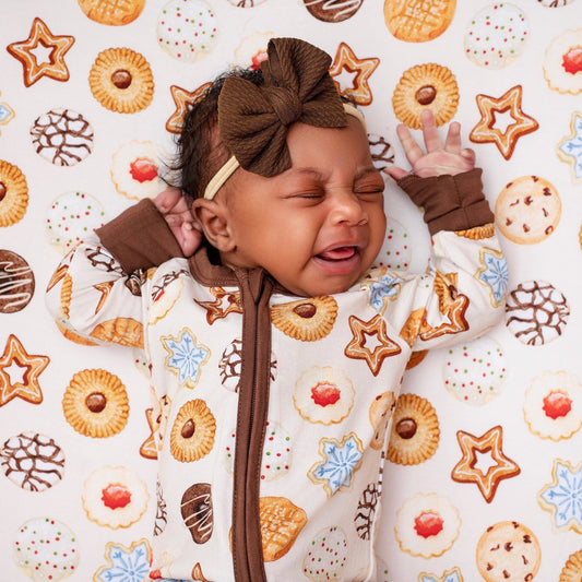 Christmas | Chocolate | Small Nylon Bow Headband