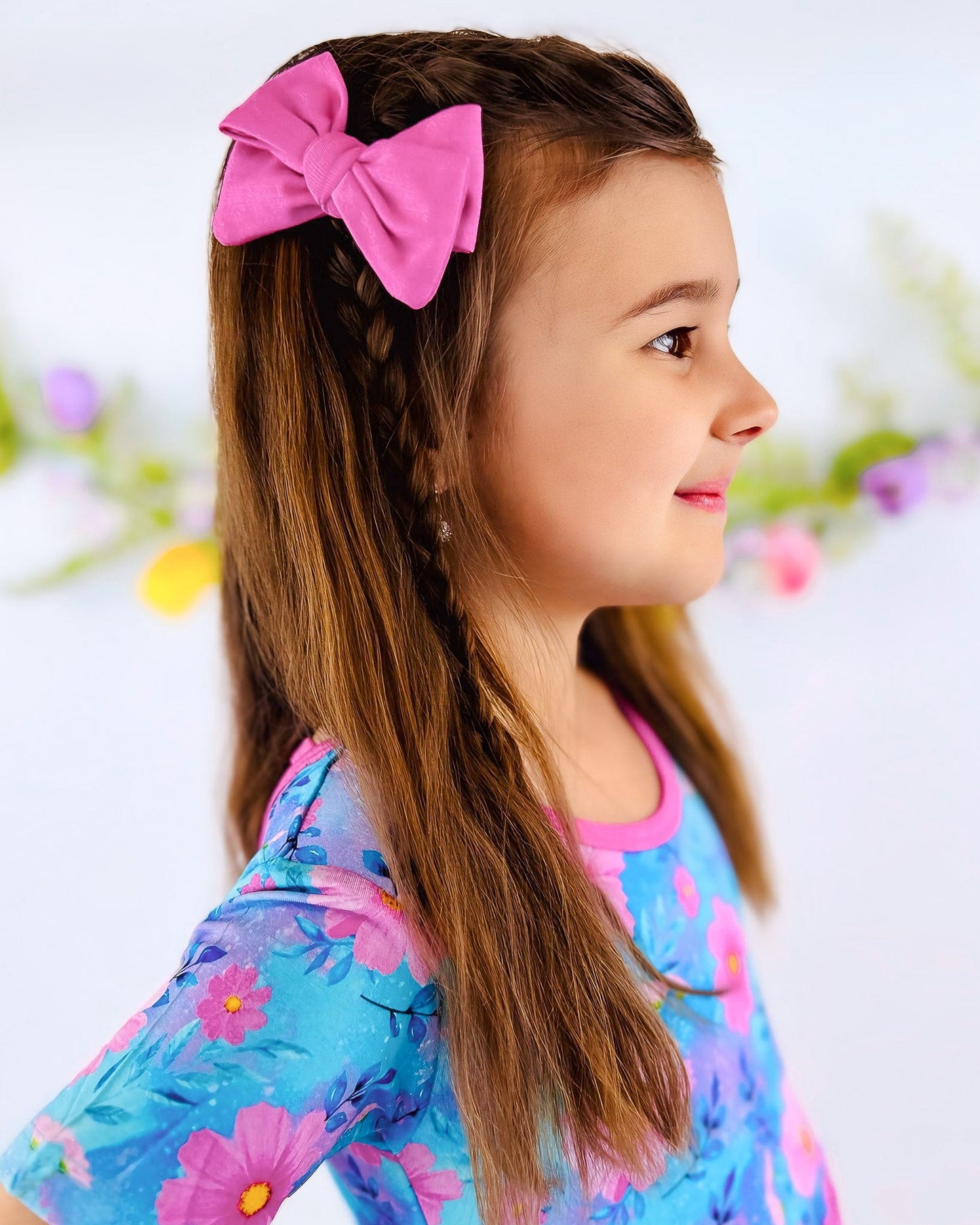 Fuchsia | Toddler Bamboo Clip on Bow