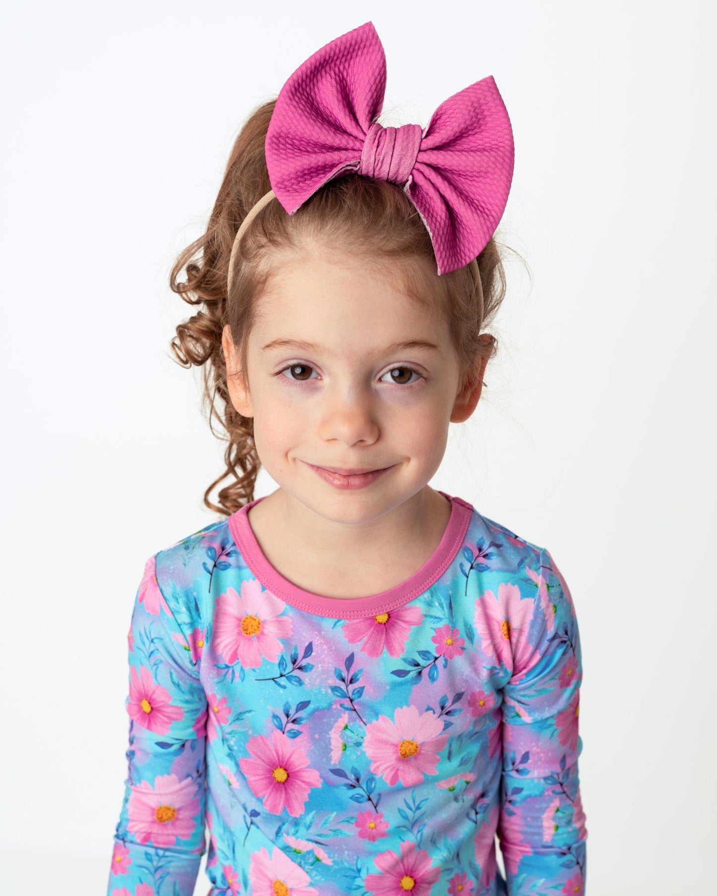 Fuchsia | Toddler Girl Nylon Bow
