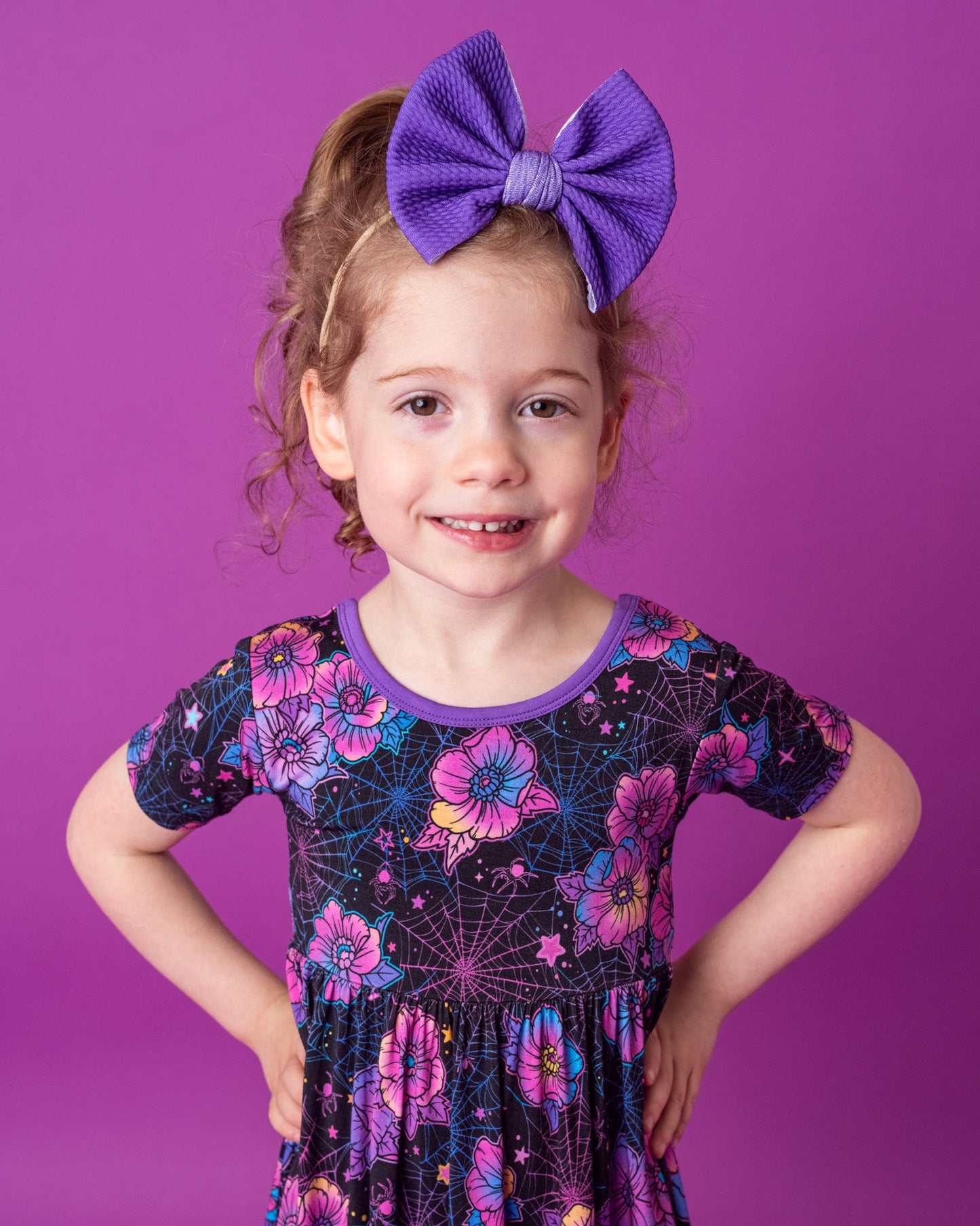 Violet | Large Nylon Bow Headband