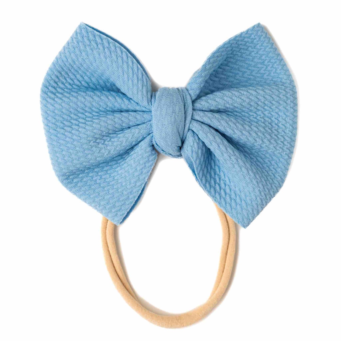 Steel Blue | Large Nylon Bow Headband