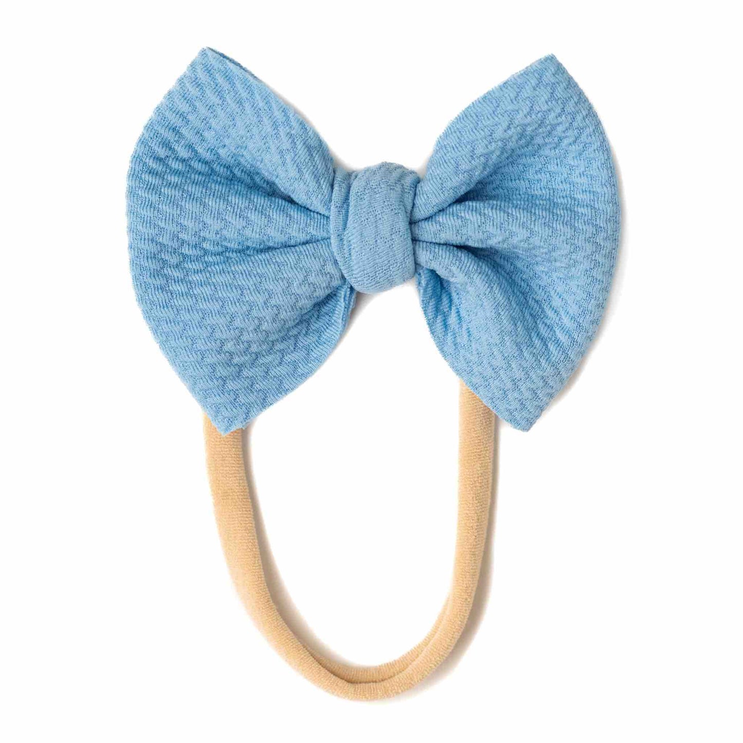 Steel Blue | Small Nylon Bow Headband