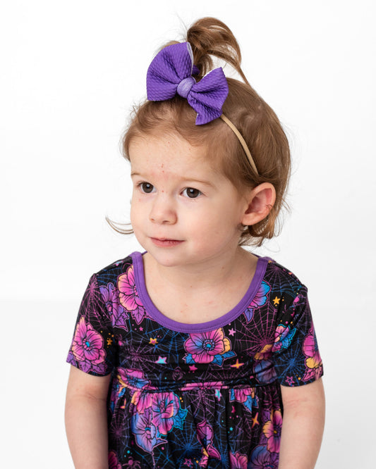 Violet | Small Nylon Bow Headband