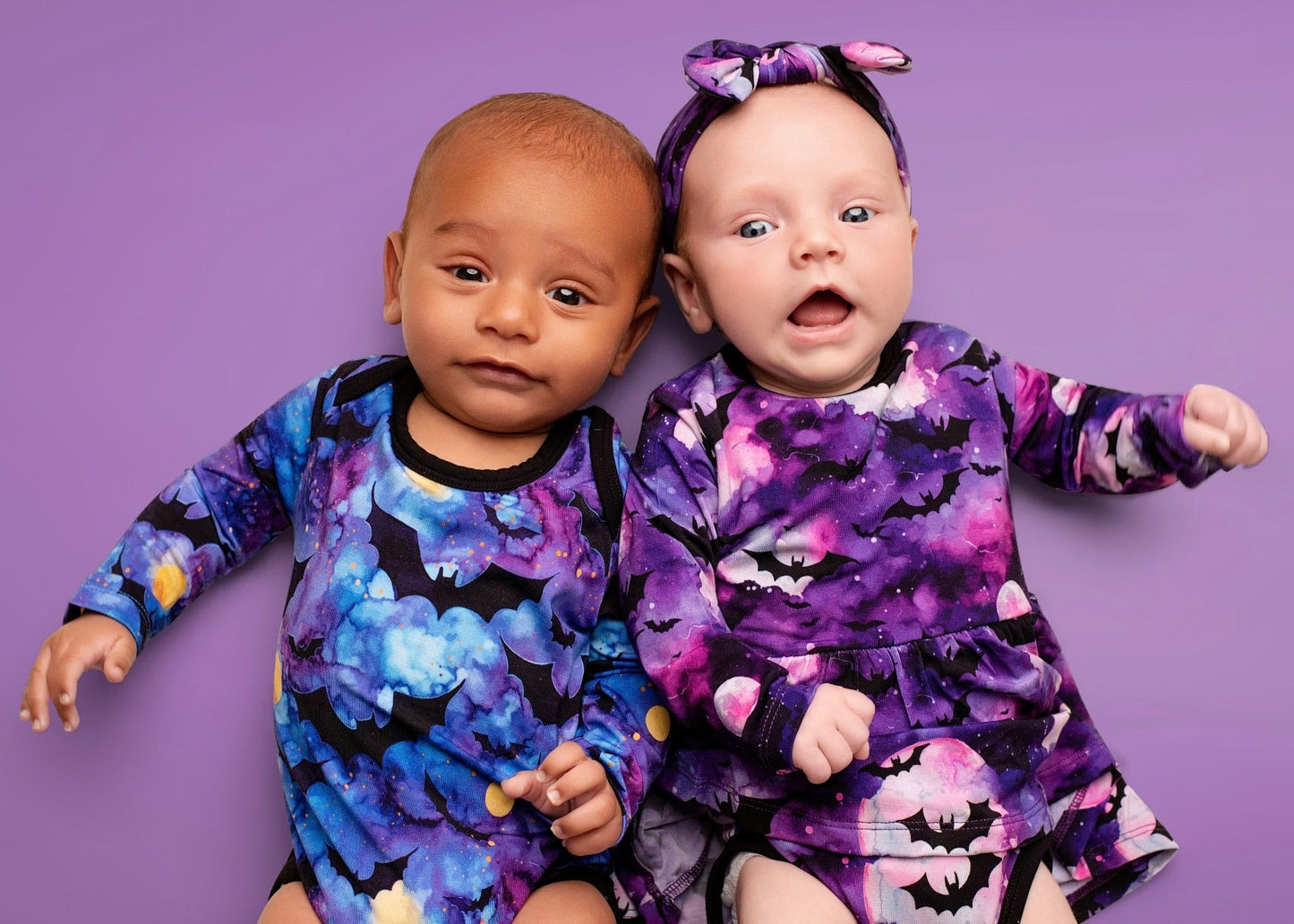Halloween | Twilight Bats | Baby & Toddler Bamboo Bodysuit Dress