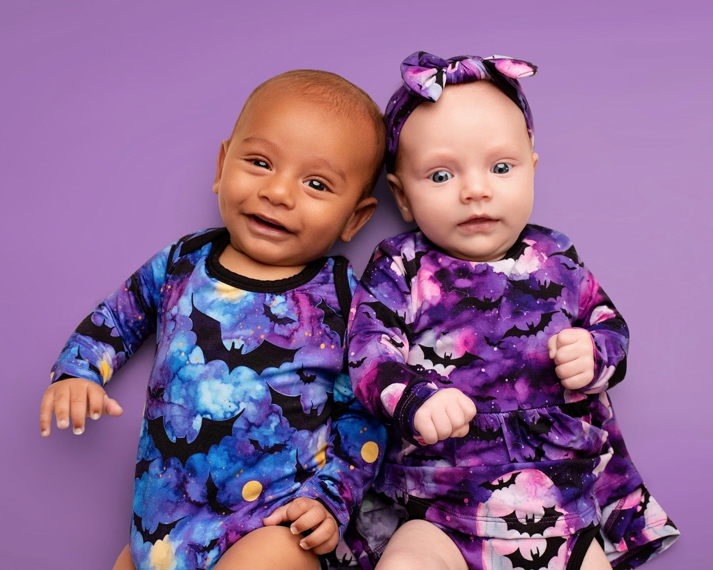 Halloween | Twilight Bats | Baby & Toddler Bamboo Bodysuit Dress