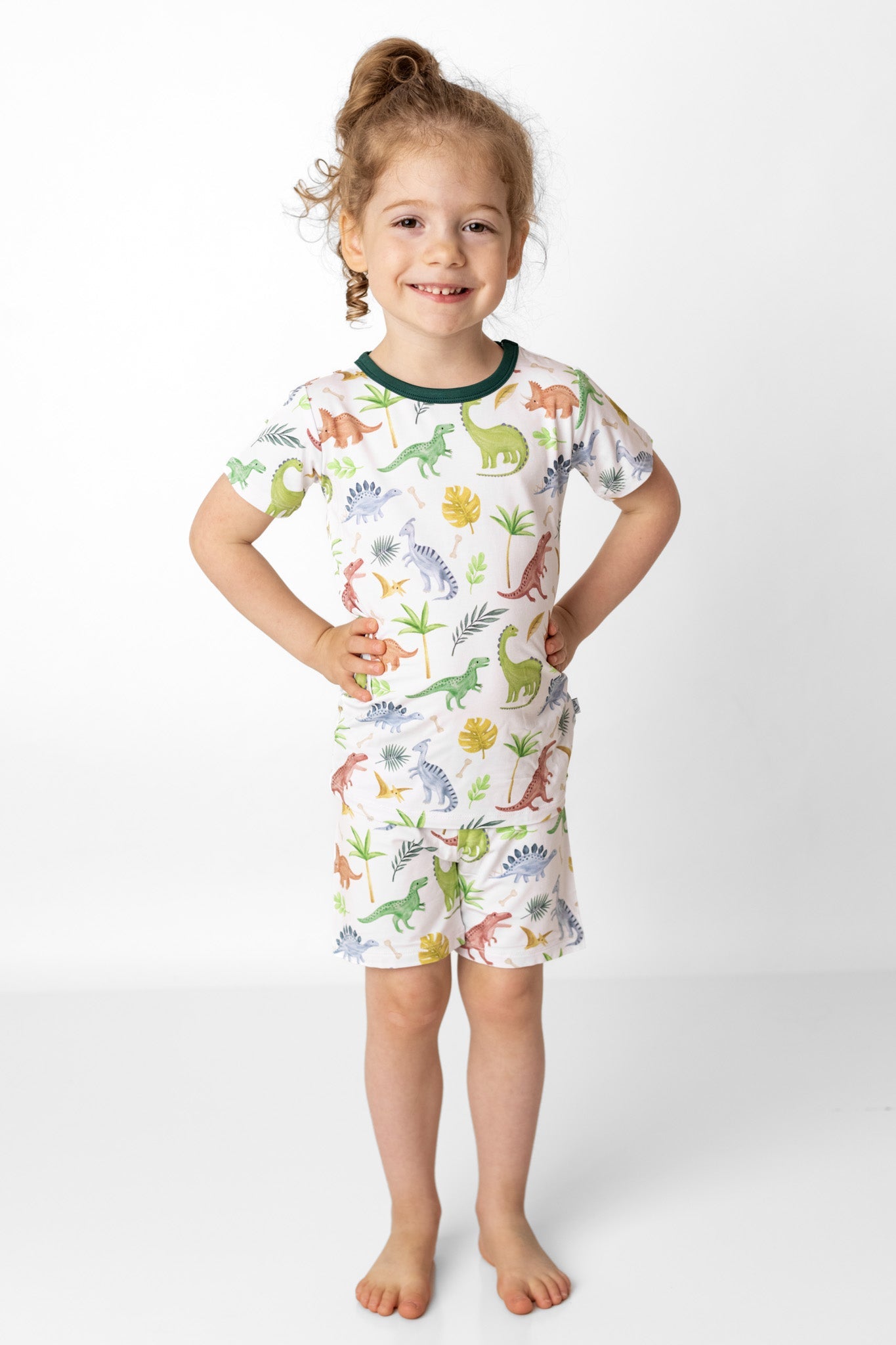 Dinosaur Land | Two-Piece Bamboo Short Sleeve Toddler & Kids Set
