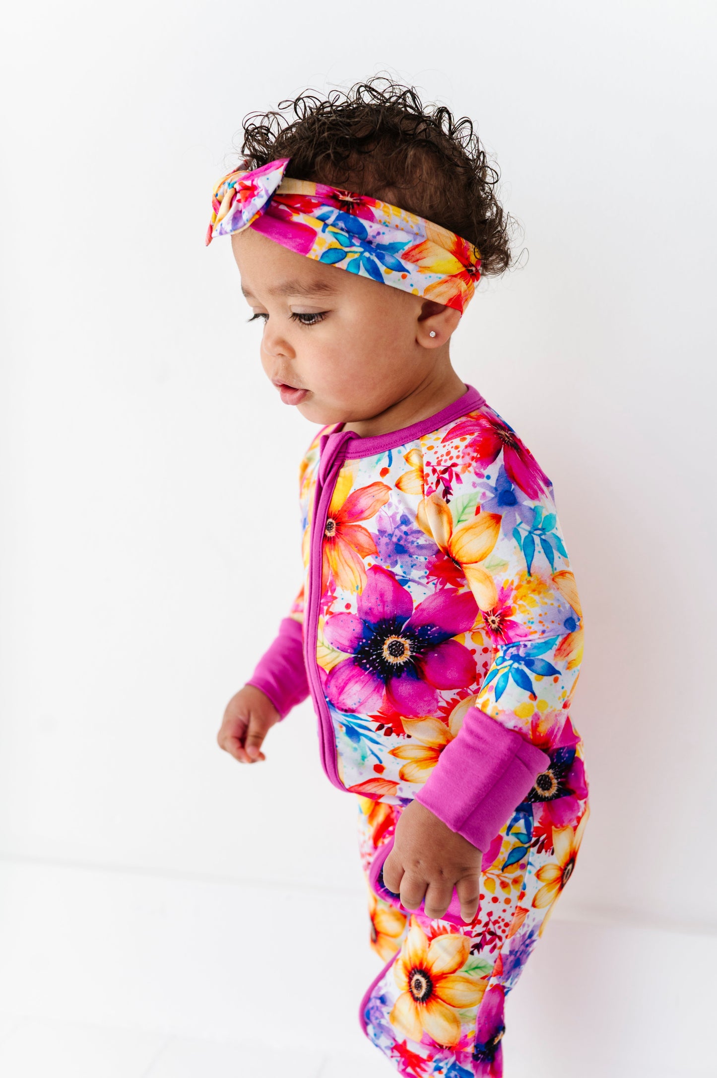 Painted Petals | Bamboo Headband Bow