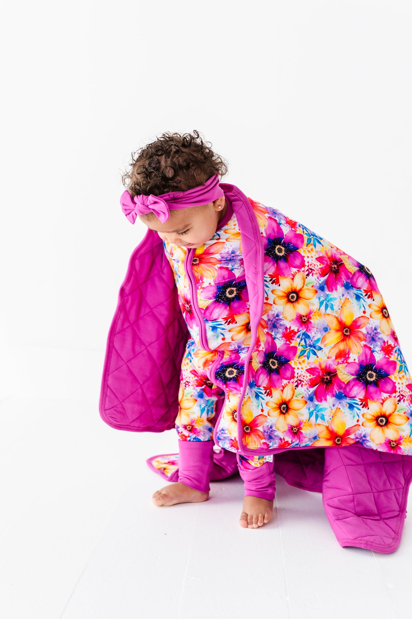 Painted Petals | Bamboo Quilted Mini Baby Blanket