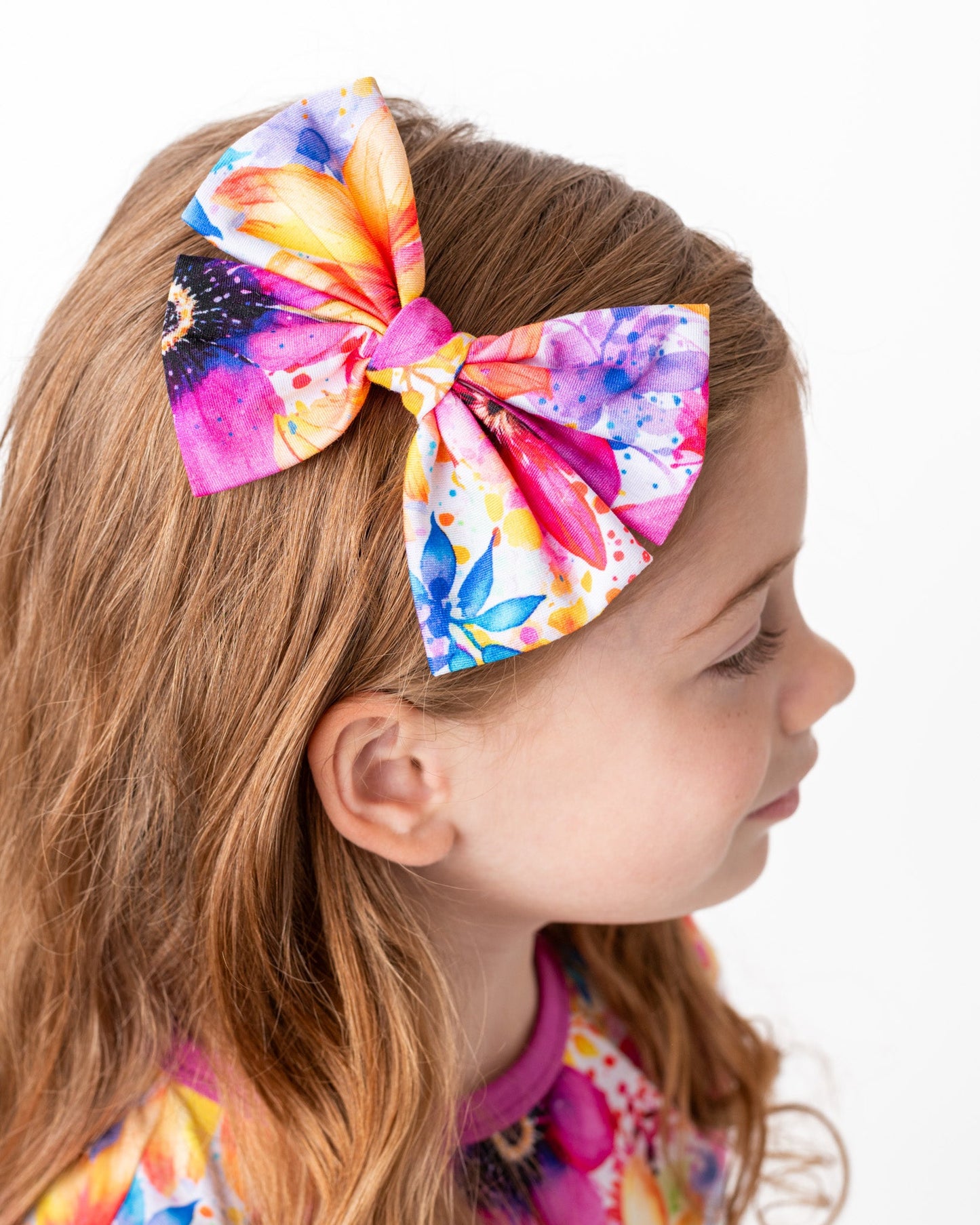 Painted Petals | Large Clip Bow
