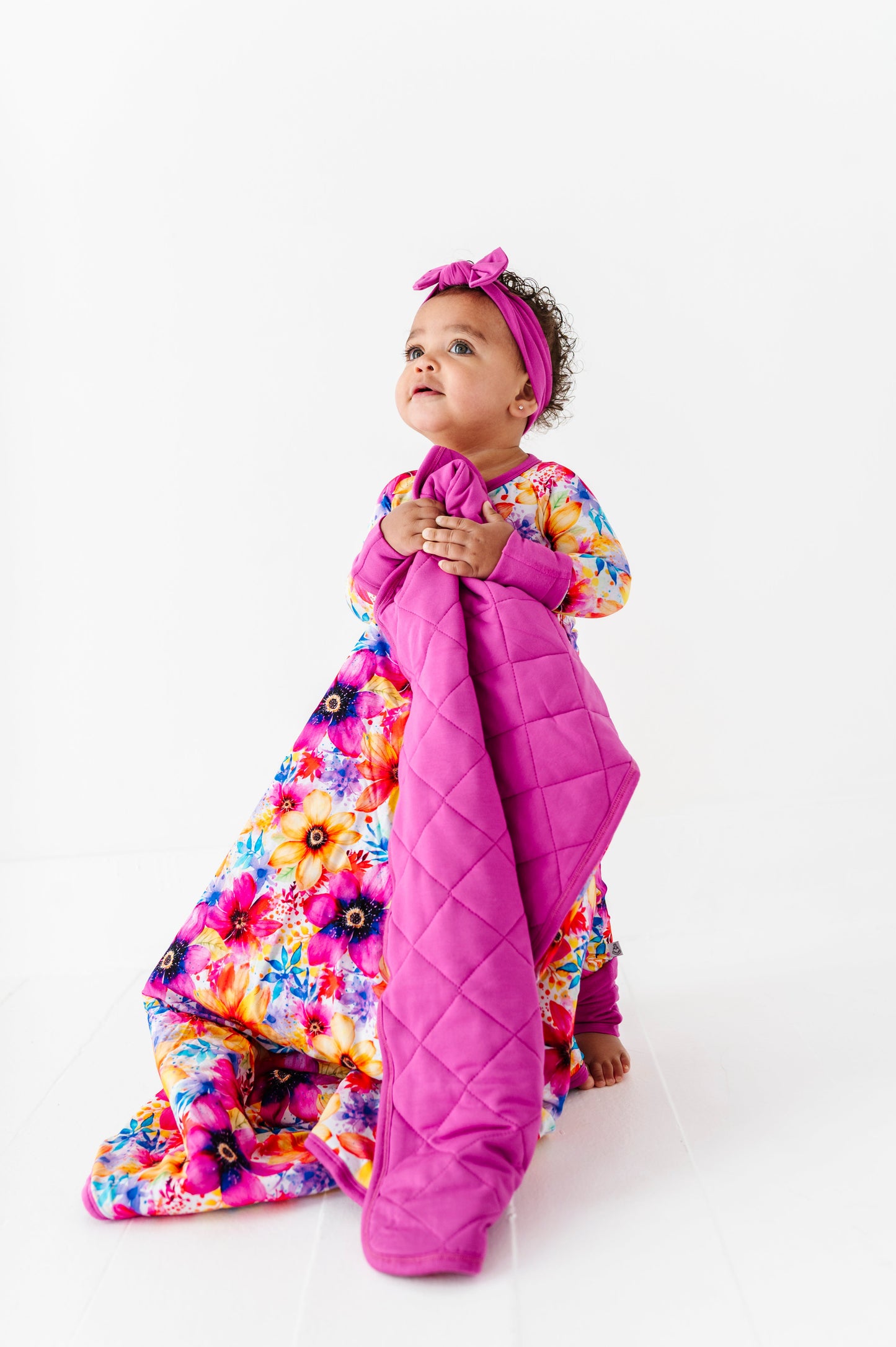 Painted Petals | Bamboo Quilted Mini Baby Blanket