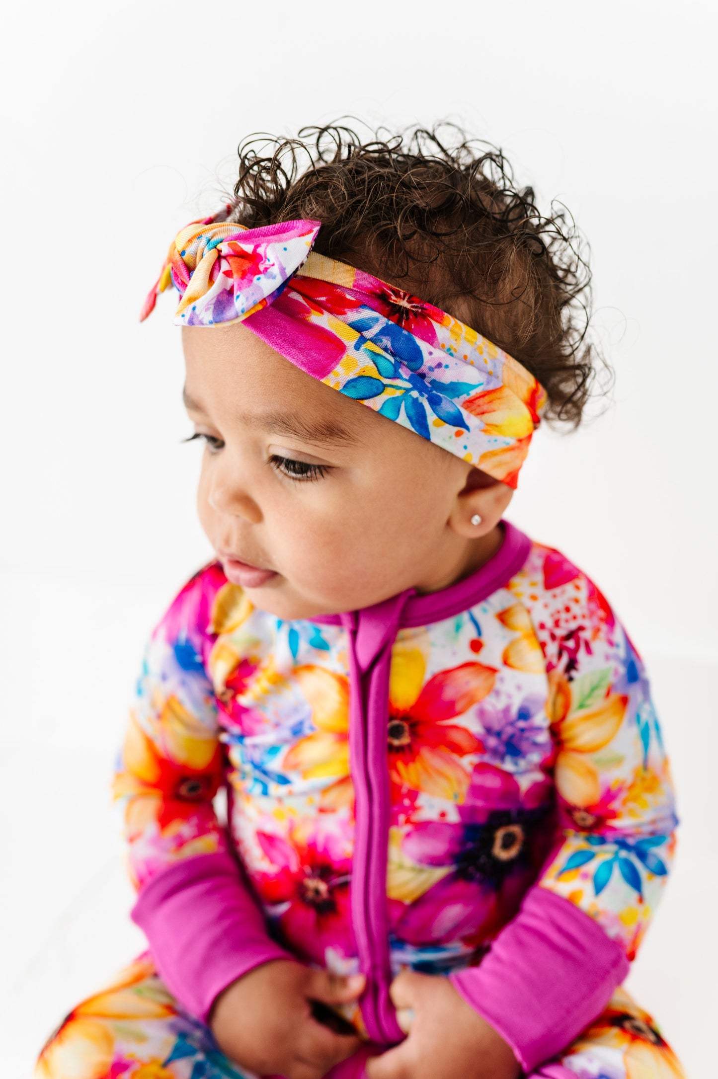 Painted Petals | Bamboo Headband Bow
