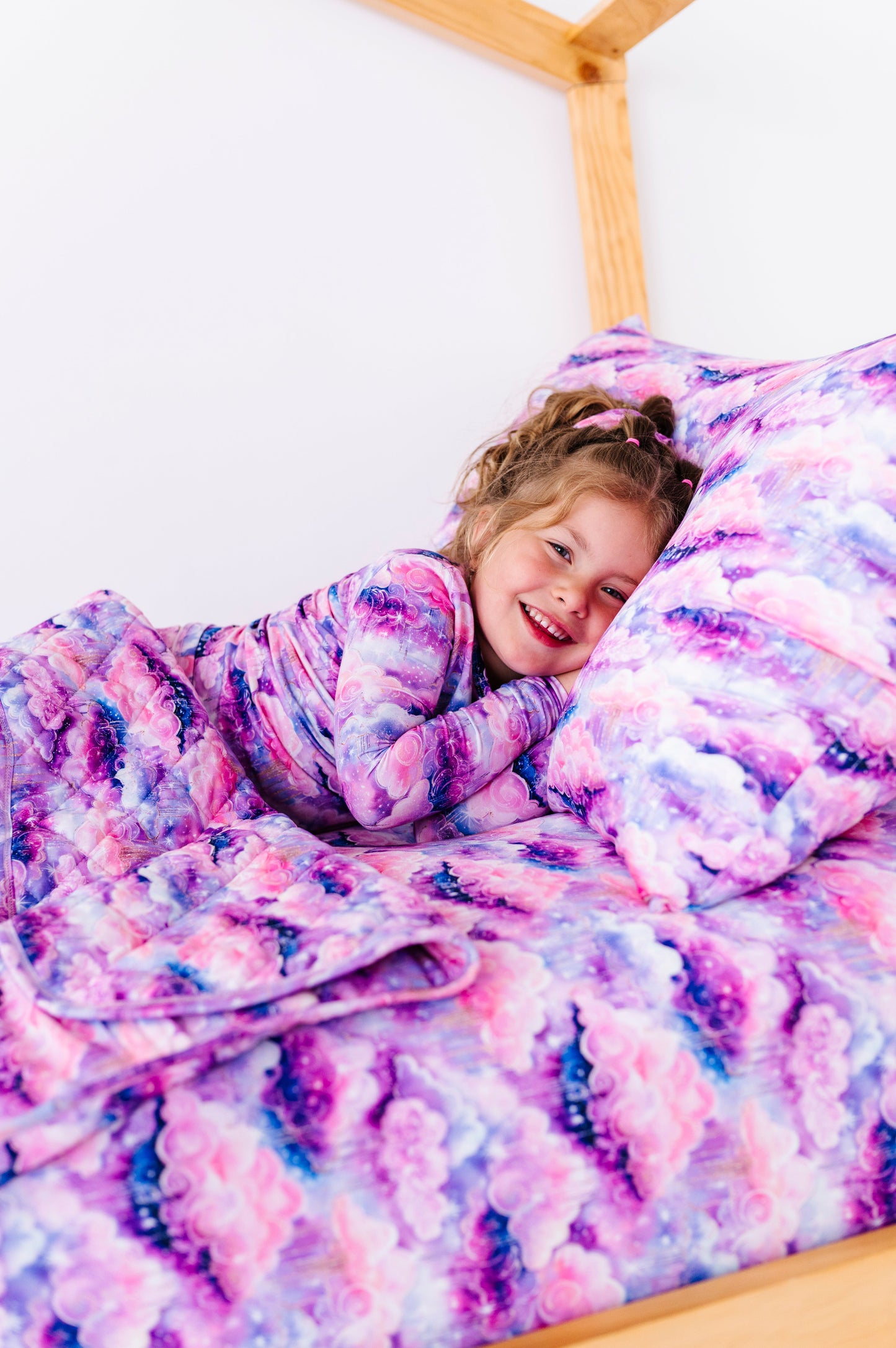 Shimmer Clouds | Bamboo Quilted Kids Blanket