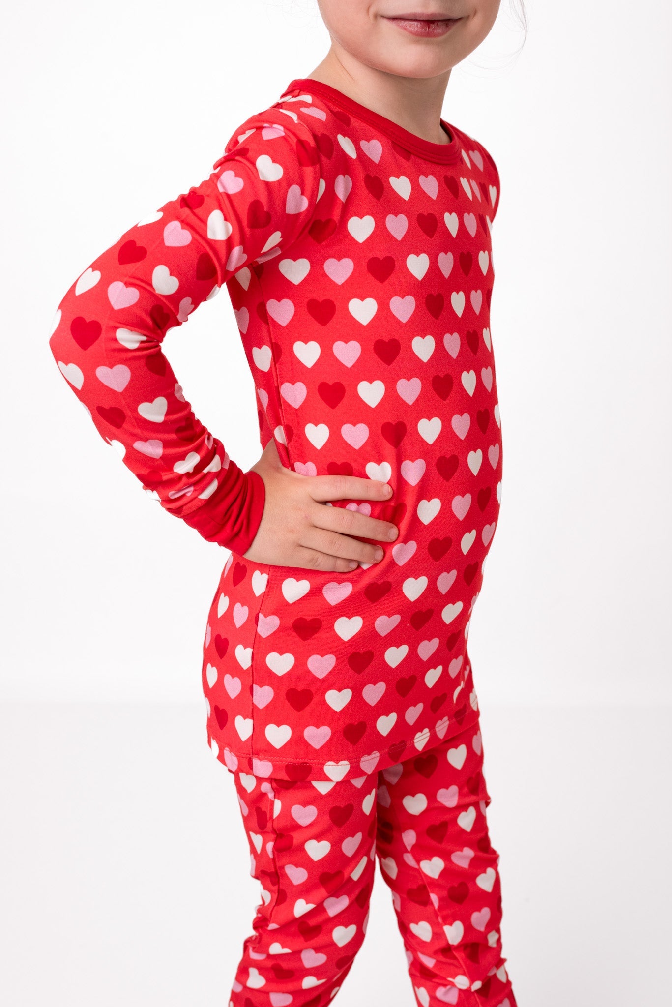 Sweet Little Hearts | Two-Piece Bamboo Long Sleeve Toddler & Kids Pajamas