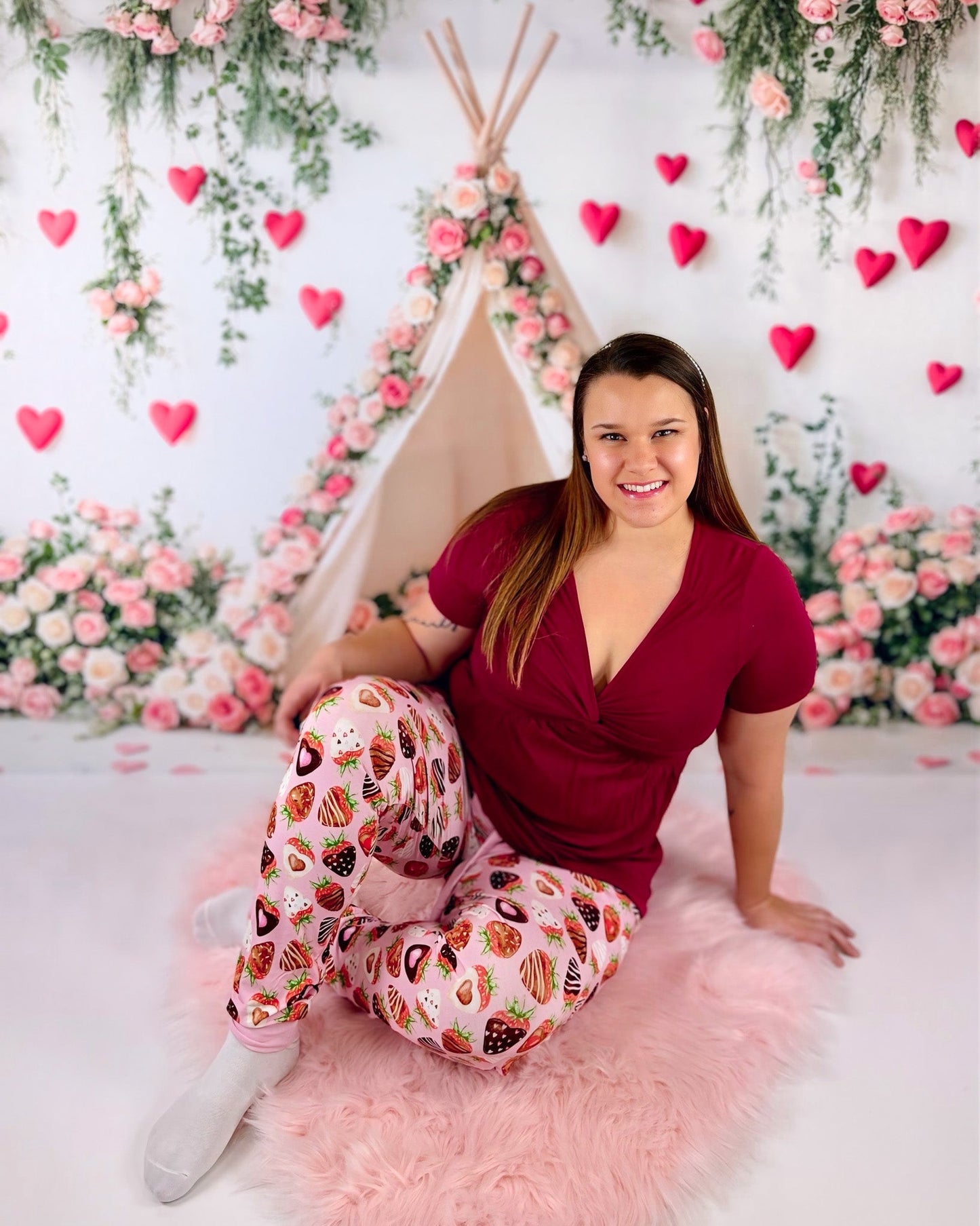 Sweet Strawberries | Women's Bamboo Joggers