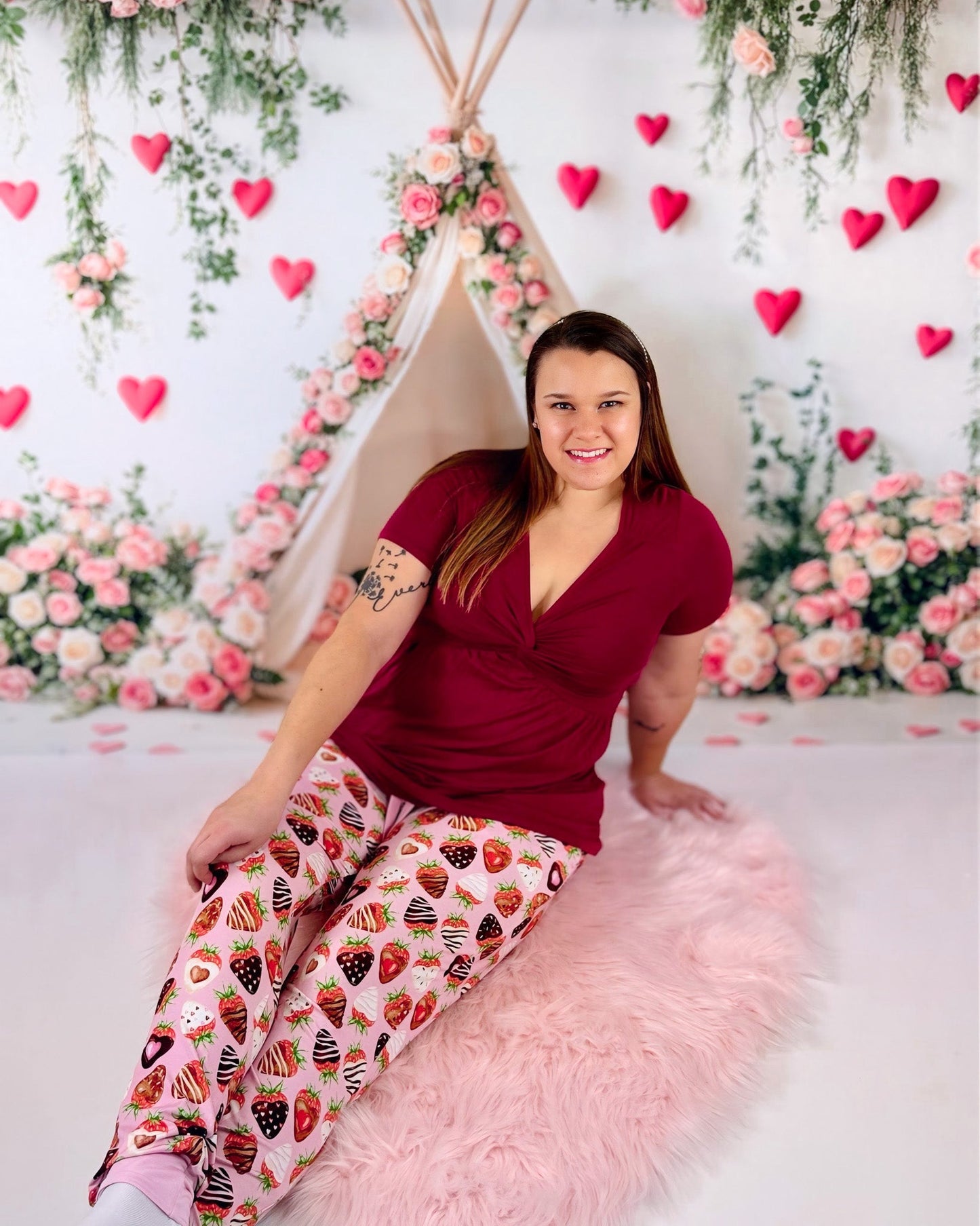 Sweet Strawberries | Women's Bamboo Joggers