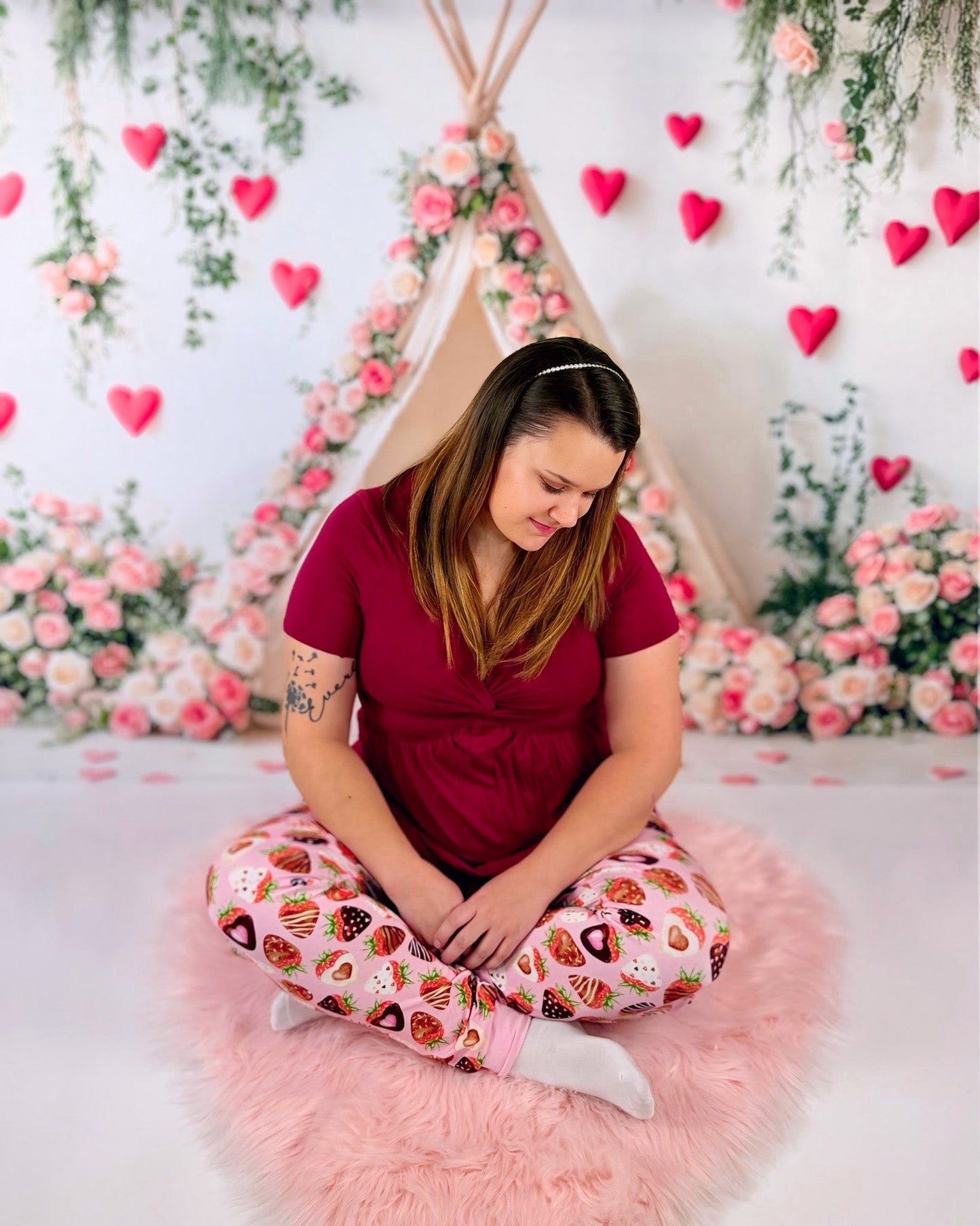 Sweet Strawberries | Women's Bamboo Joggers