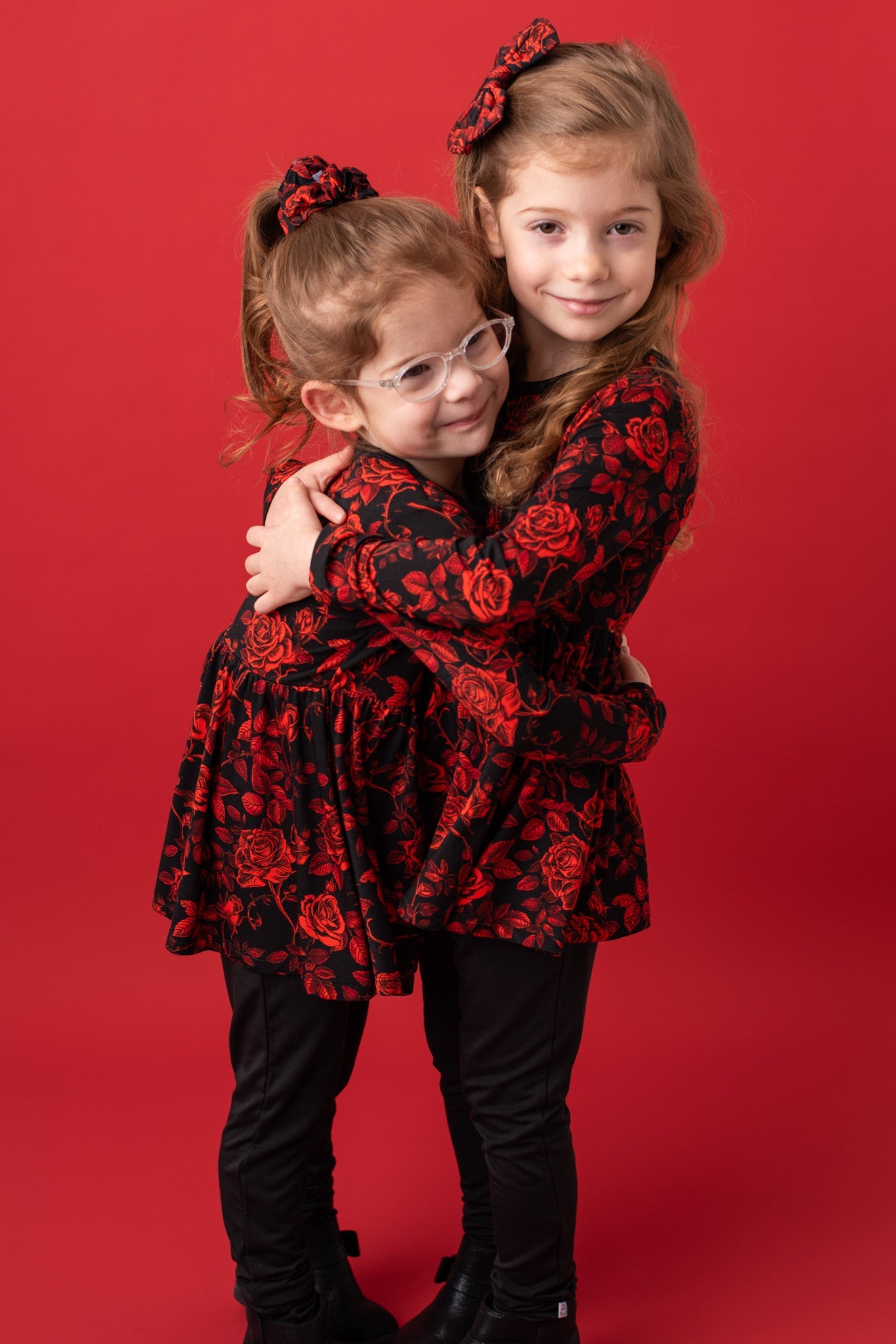 Midnight Roses | Bamboo Peplum & Leggings Set