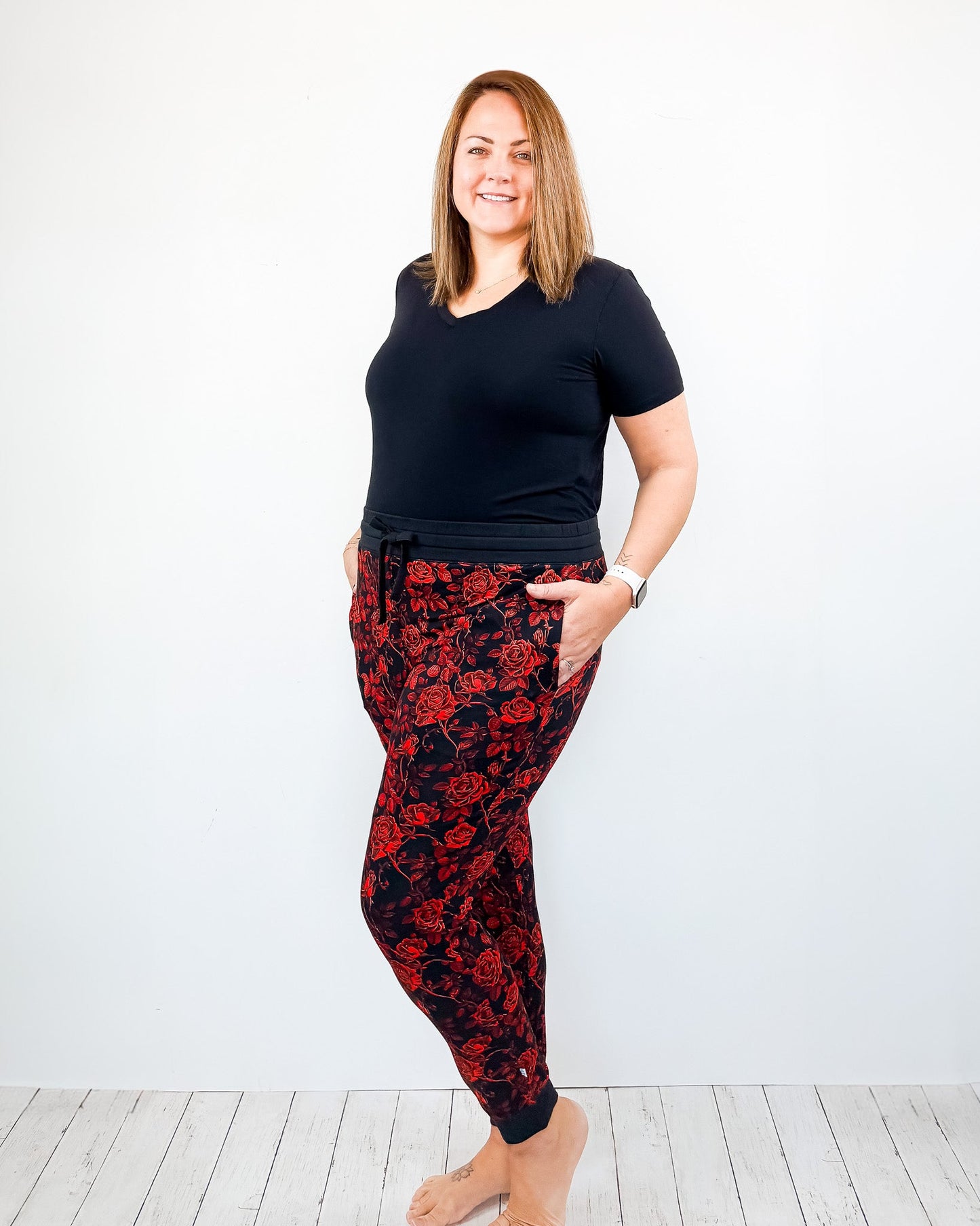 Midnight Roses | Women's Bamboo Joggers