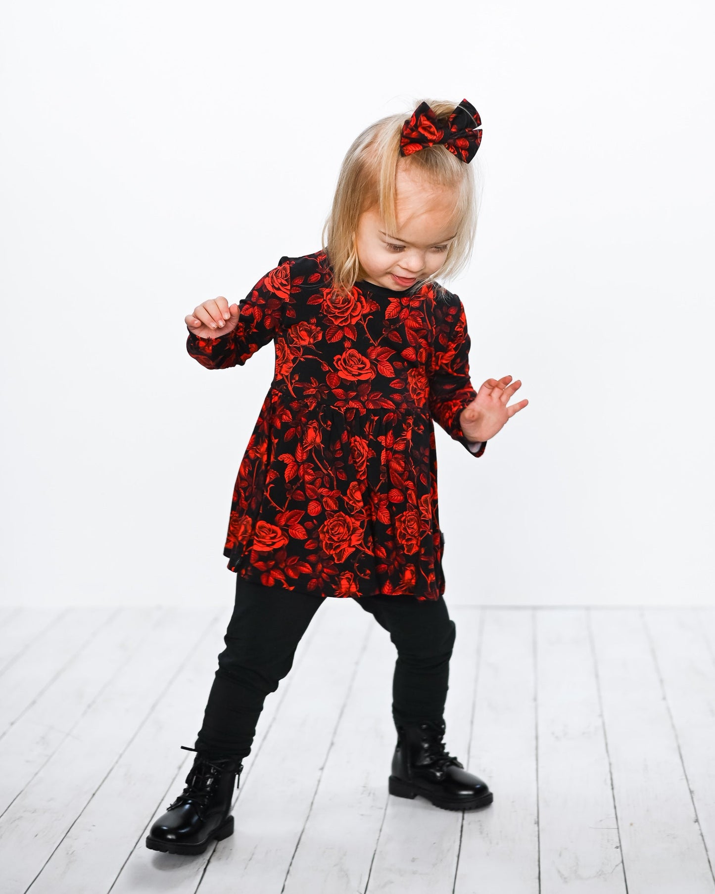 Midnight Roses | Bamboo Peplum & Leggings Set