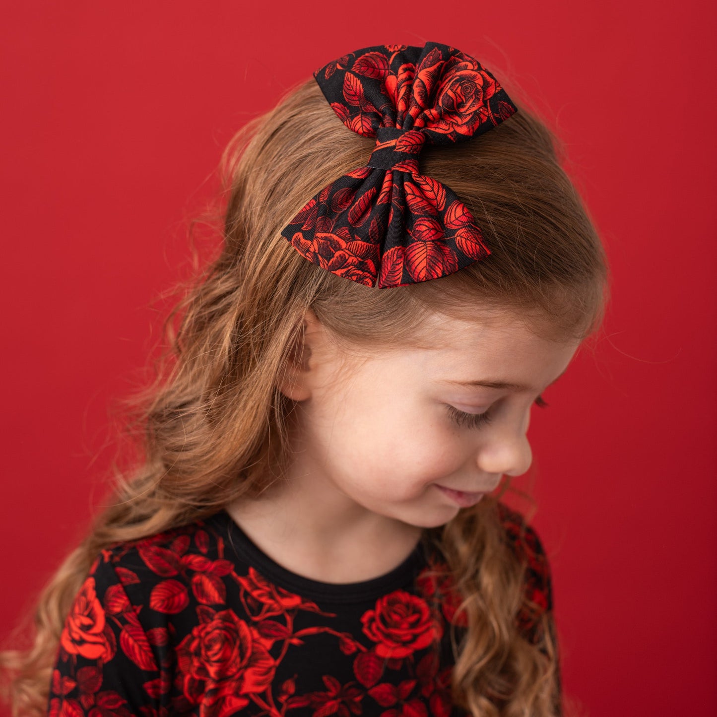 Midnight Roses | Large Clip Bow