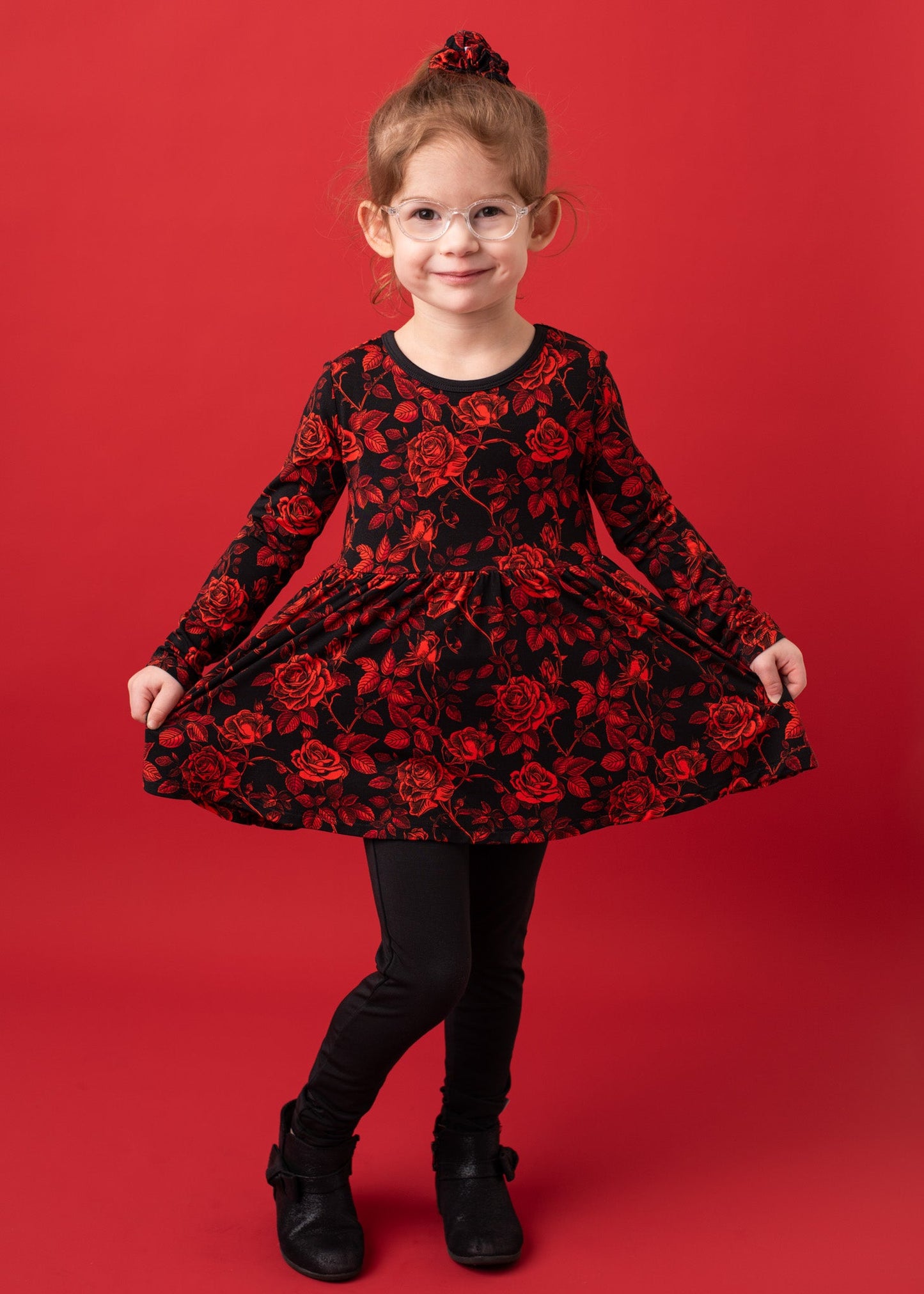 Midnight Roses | Bamboo Peplum & Leggings Set