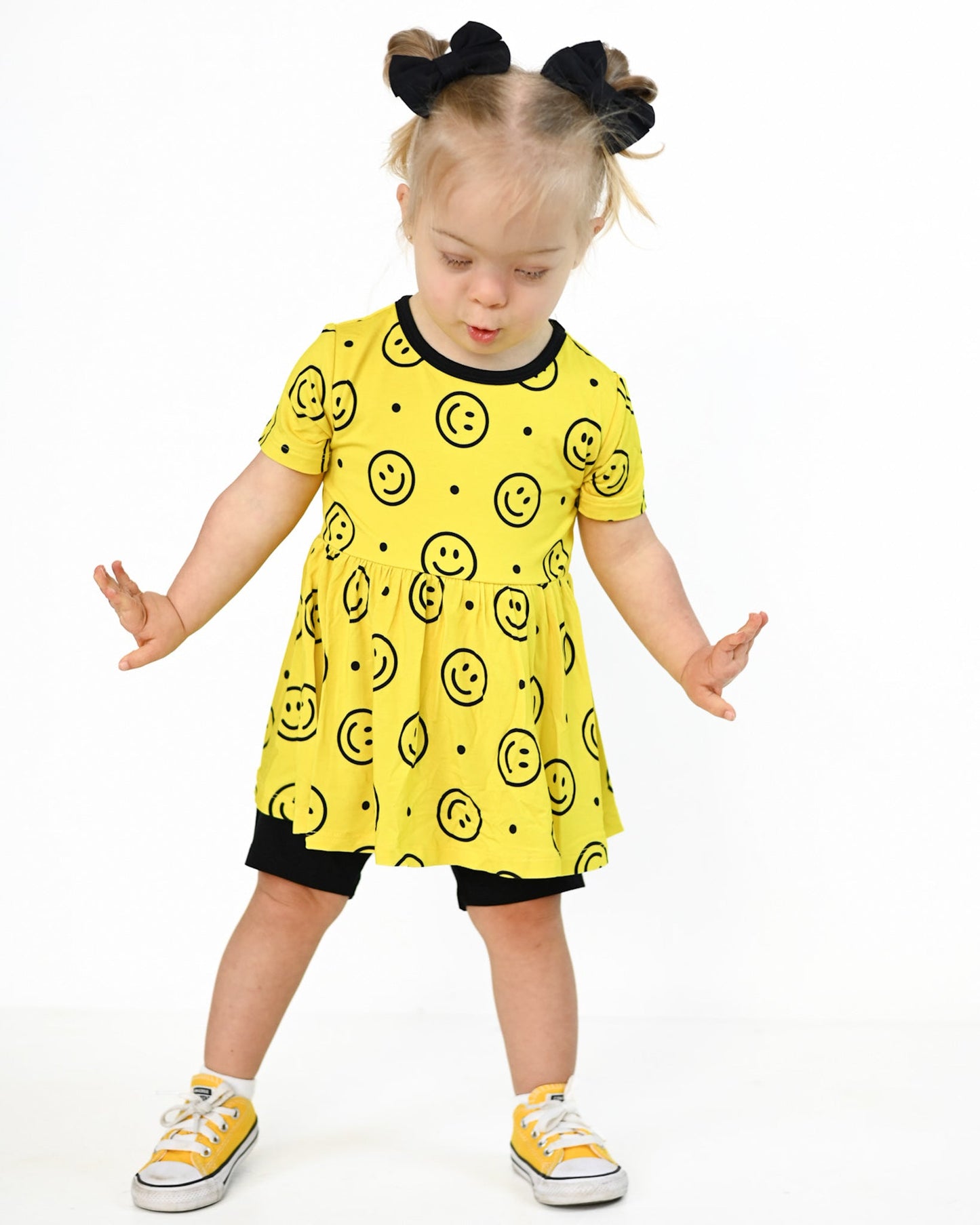 Happy Smiles | Bamboo Toddler & Girls Peplum Top & Shorts Set