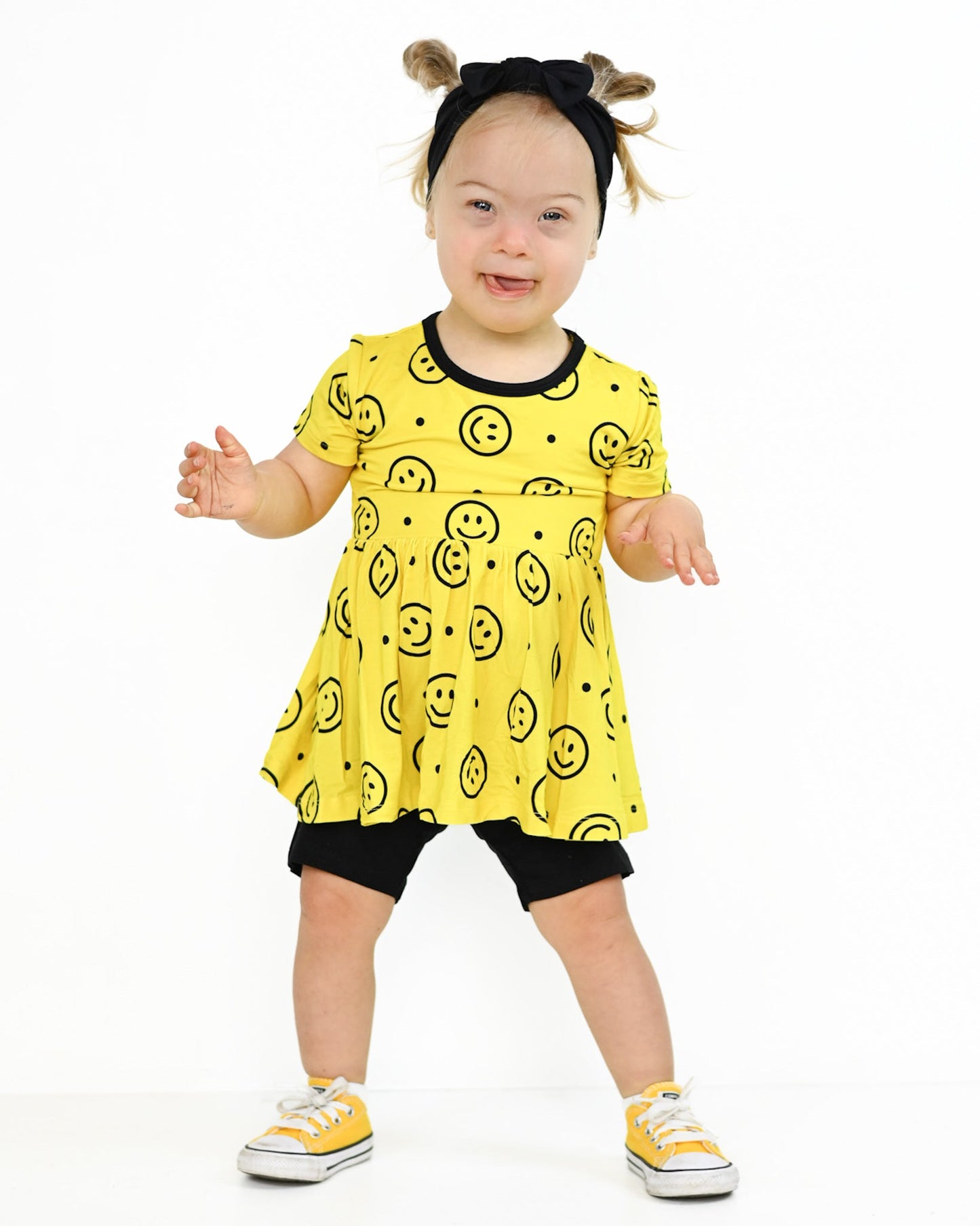 Happy Smiles | Bamboo Toddler & Girls Peplum Top & Shorts Set