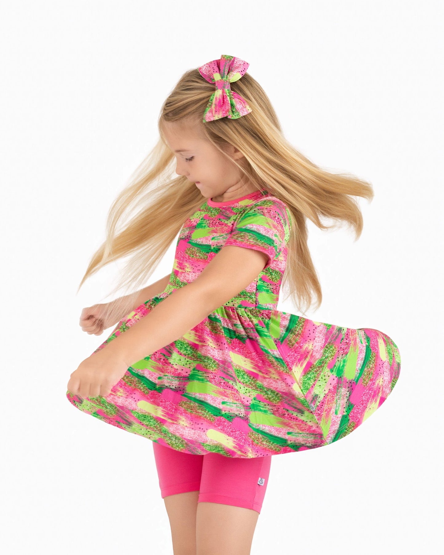 Watermelon Glitter | Large Clip Bow