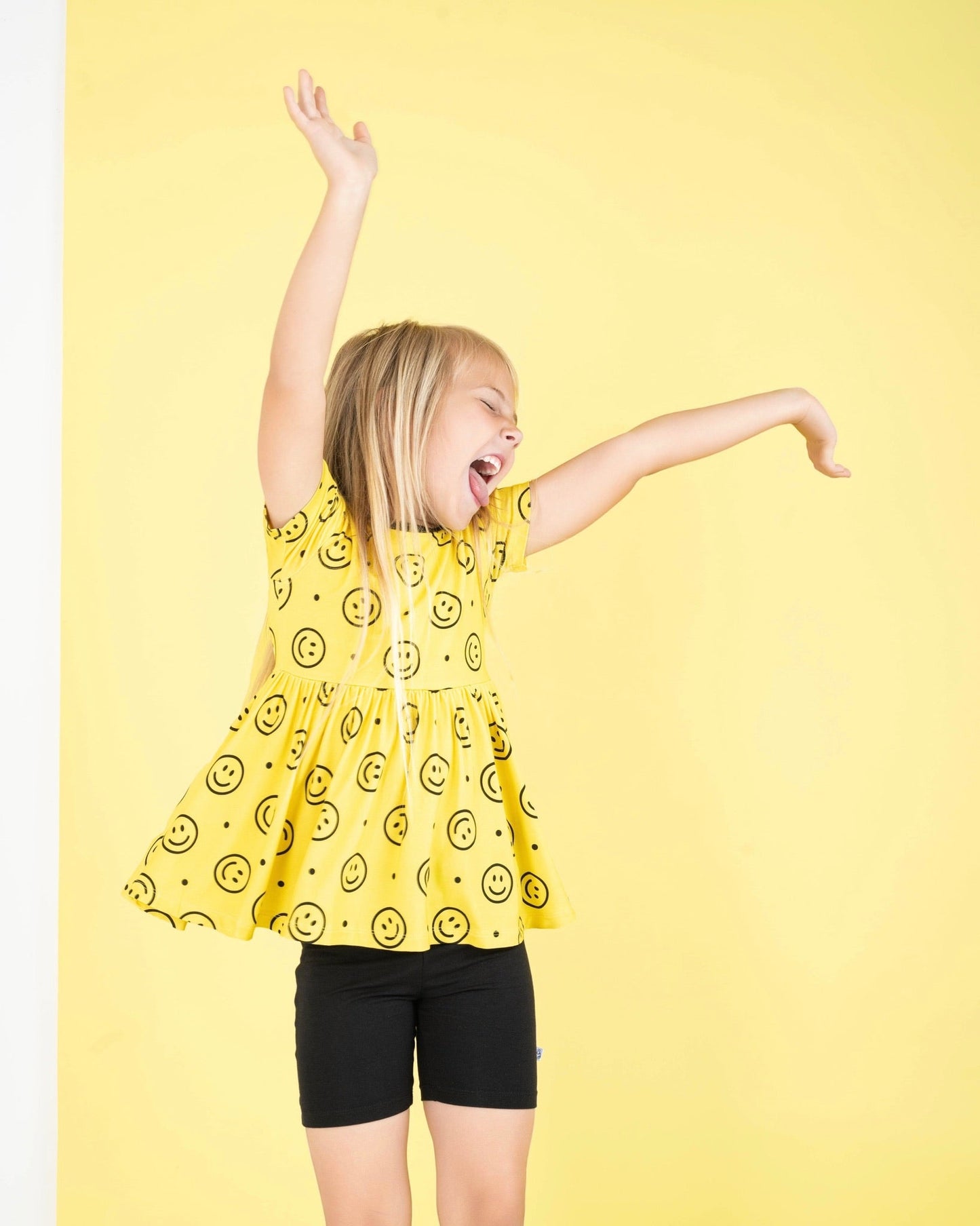Happy Smiles | Bamboo Toddler & Girls Peplum Top & Shorts Set