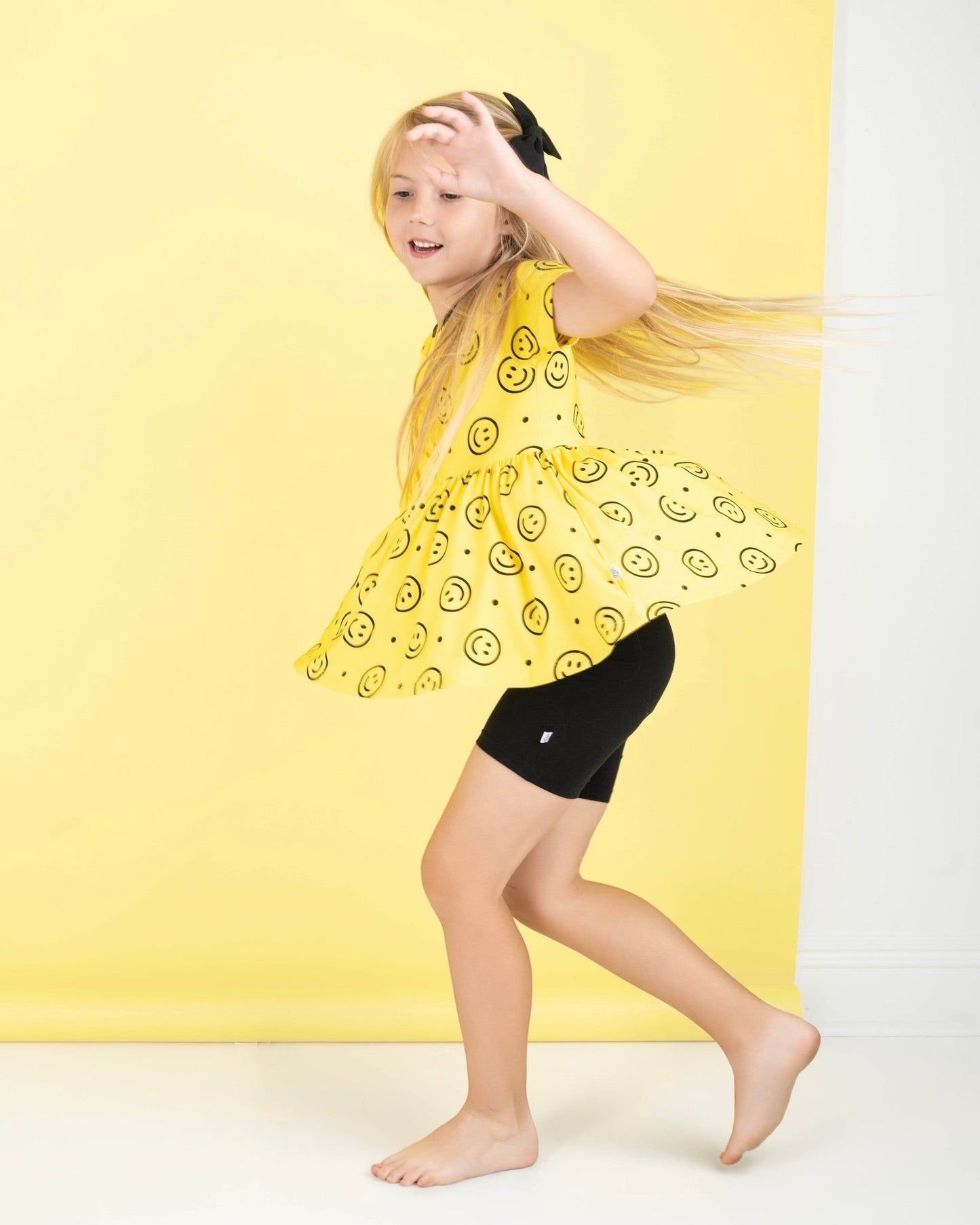 Happy Smiles | Bamboo Toddler & Girls Peplum Top & Shorts Set