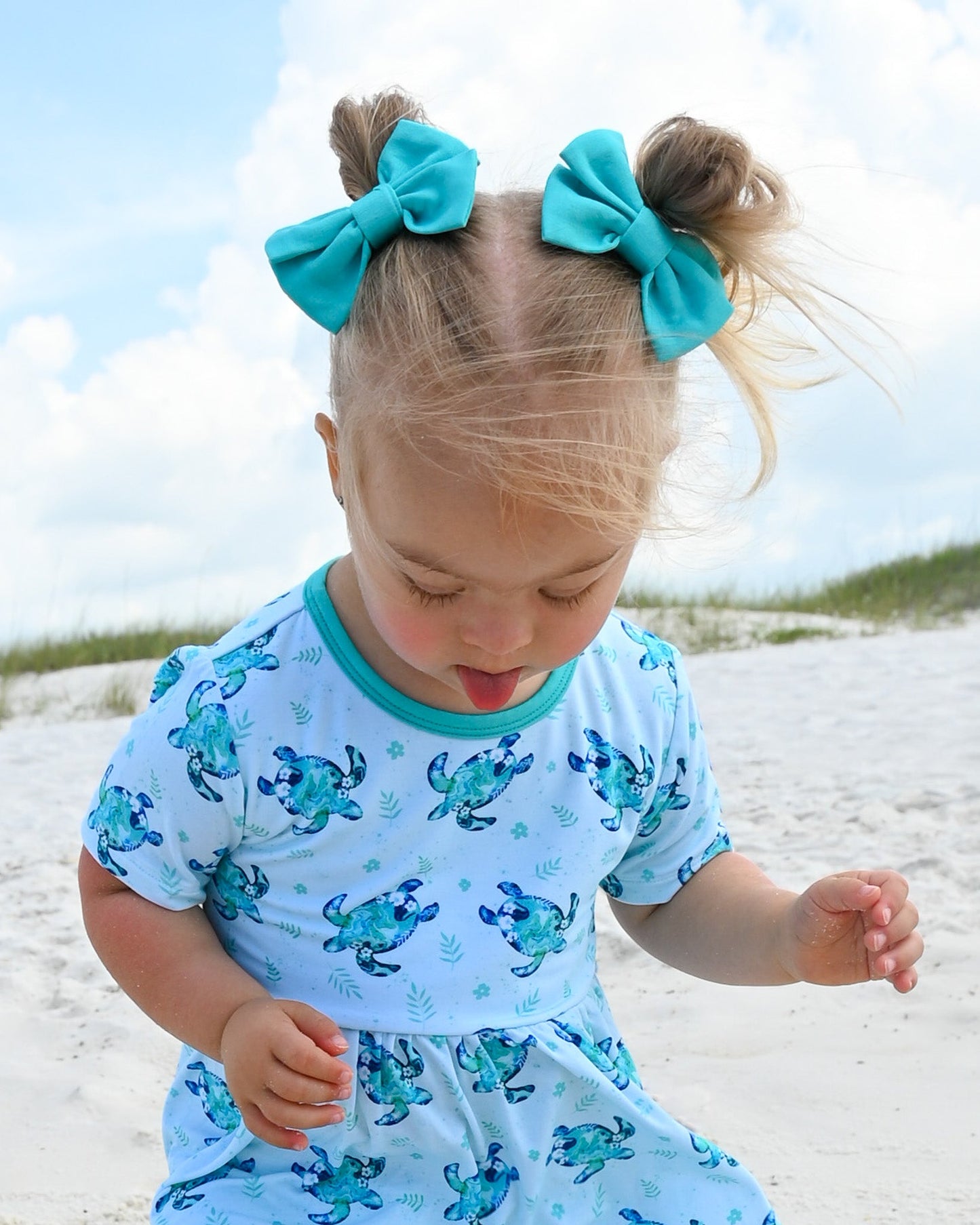 Turquoise | Small Clip Bow