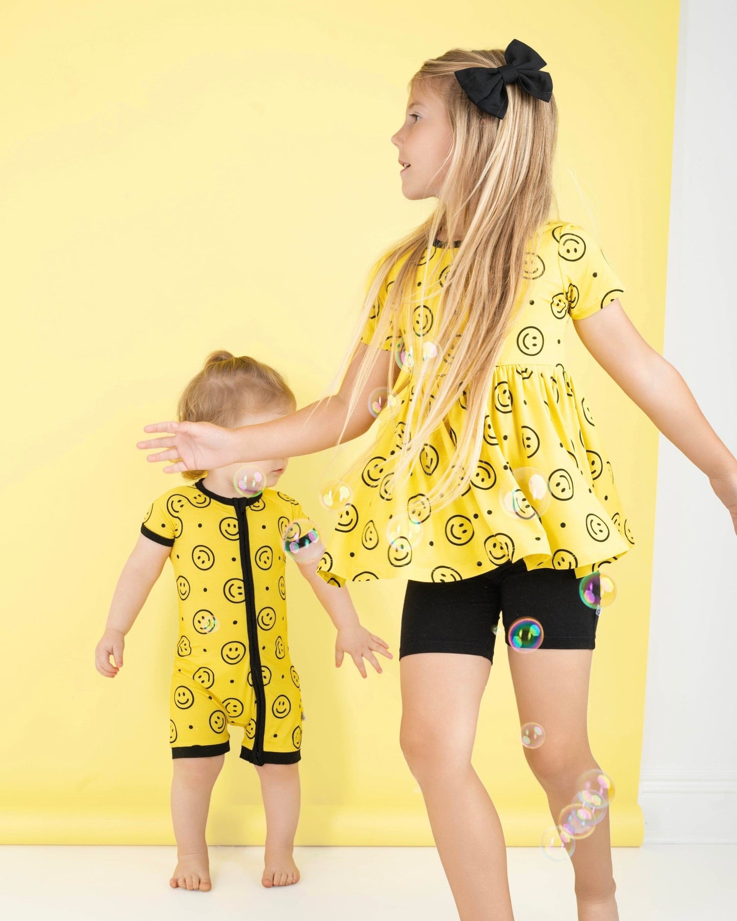 Happy Smiles | Bamboo Toddler & Girls Peplum Top & Shorts Set