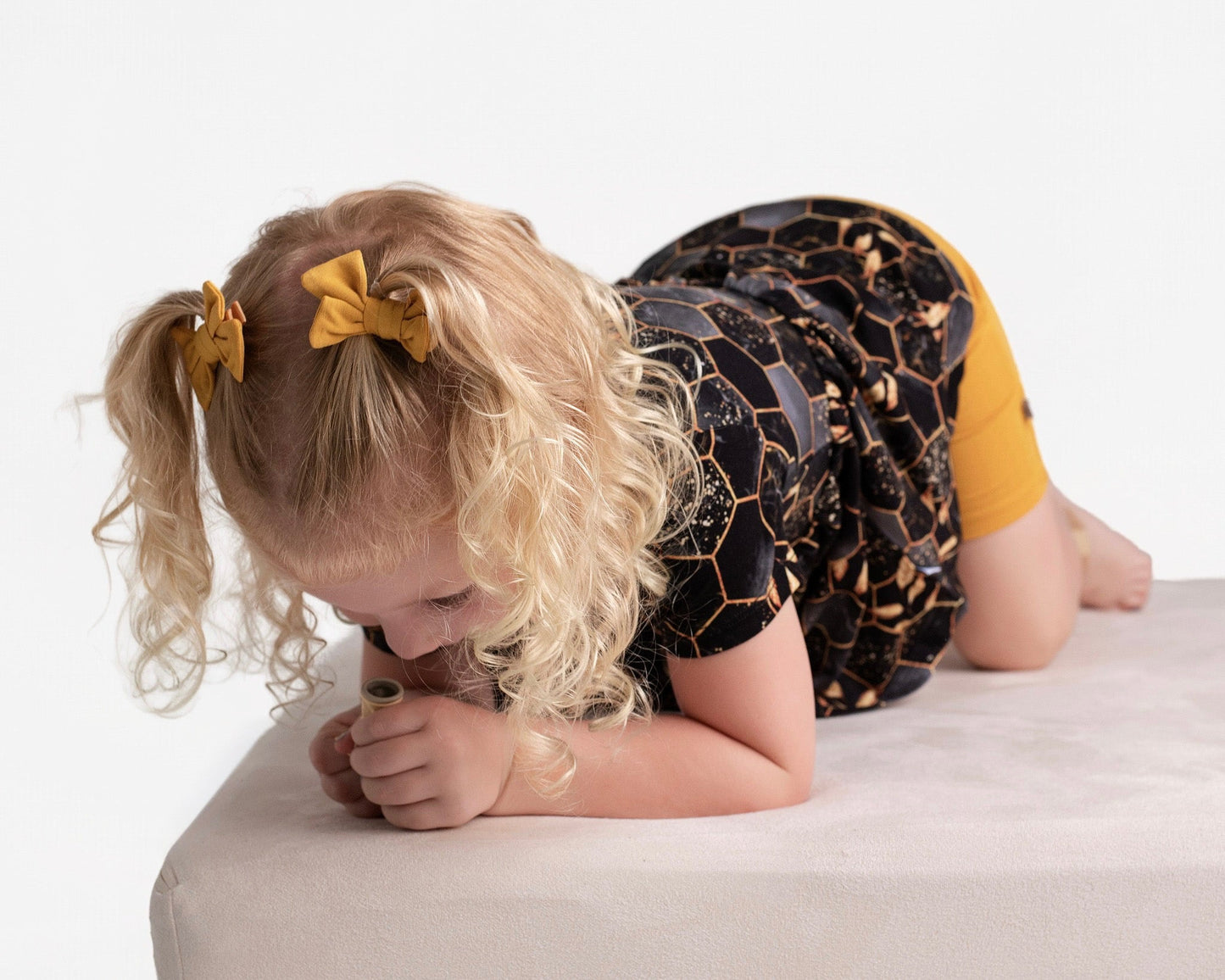Midnight Honey | Bamboo Toddler & Girls Peplum Top & Shorts Set