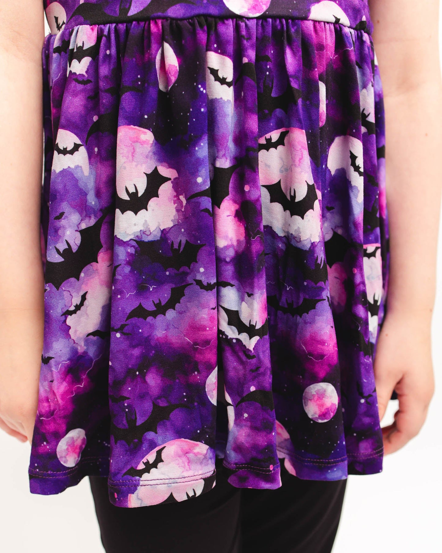 Halloween | Twilight Bats | Bamboo Toddler & Girls Peplum Top & Leggings Set