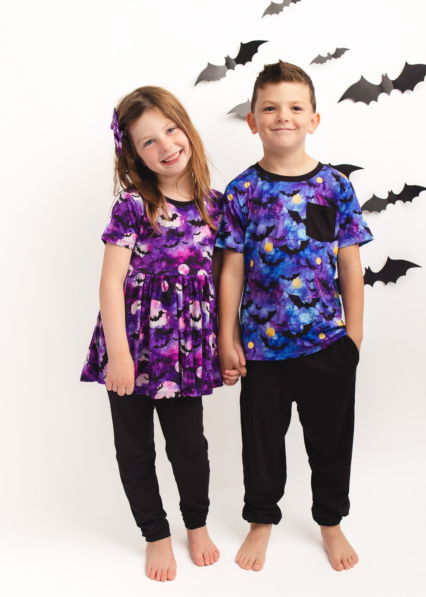 Halloween | Midnight Bats | Bamboo Toddler & Kids Pocket Tee & Jogger Pants Set