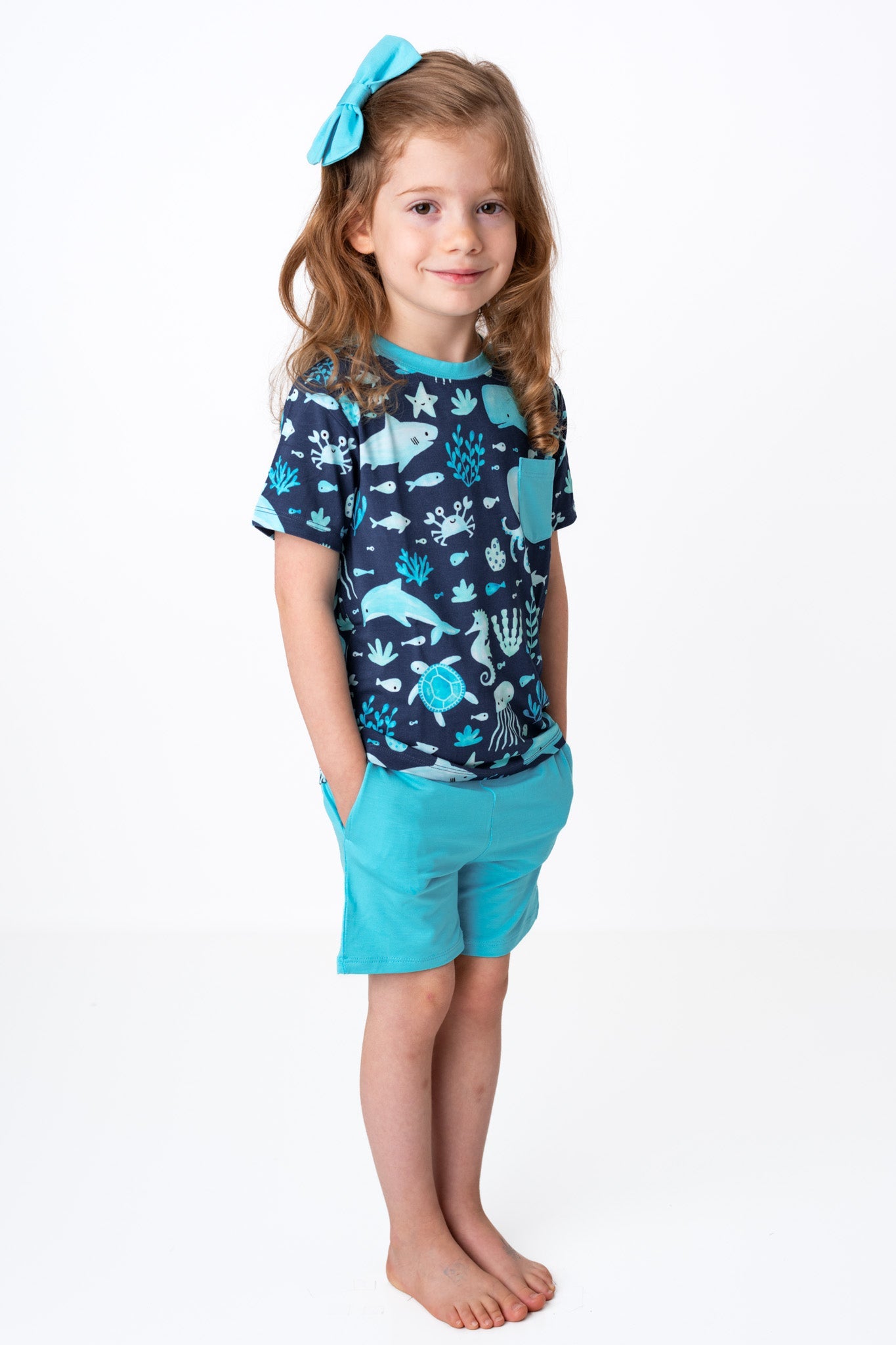 Ocean Pals | Bamboo Toddler & Kids Pocket Tee & Shorts Set
