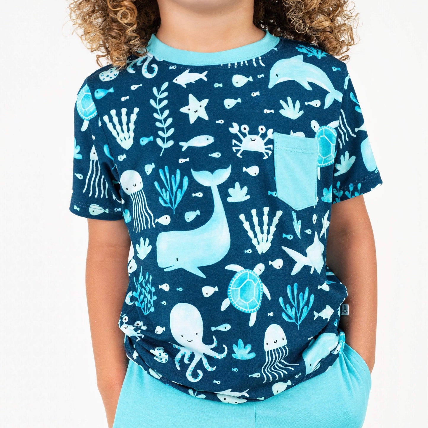 Ocean Pals | Bamboo Toddler & Kids Pocket Tee & Shorts Set