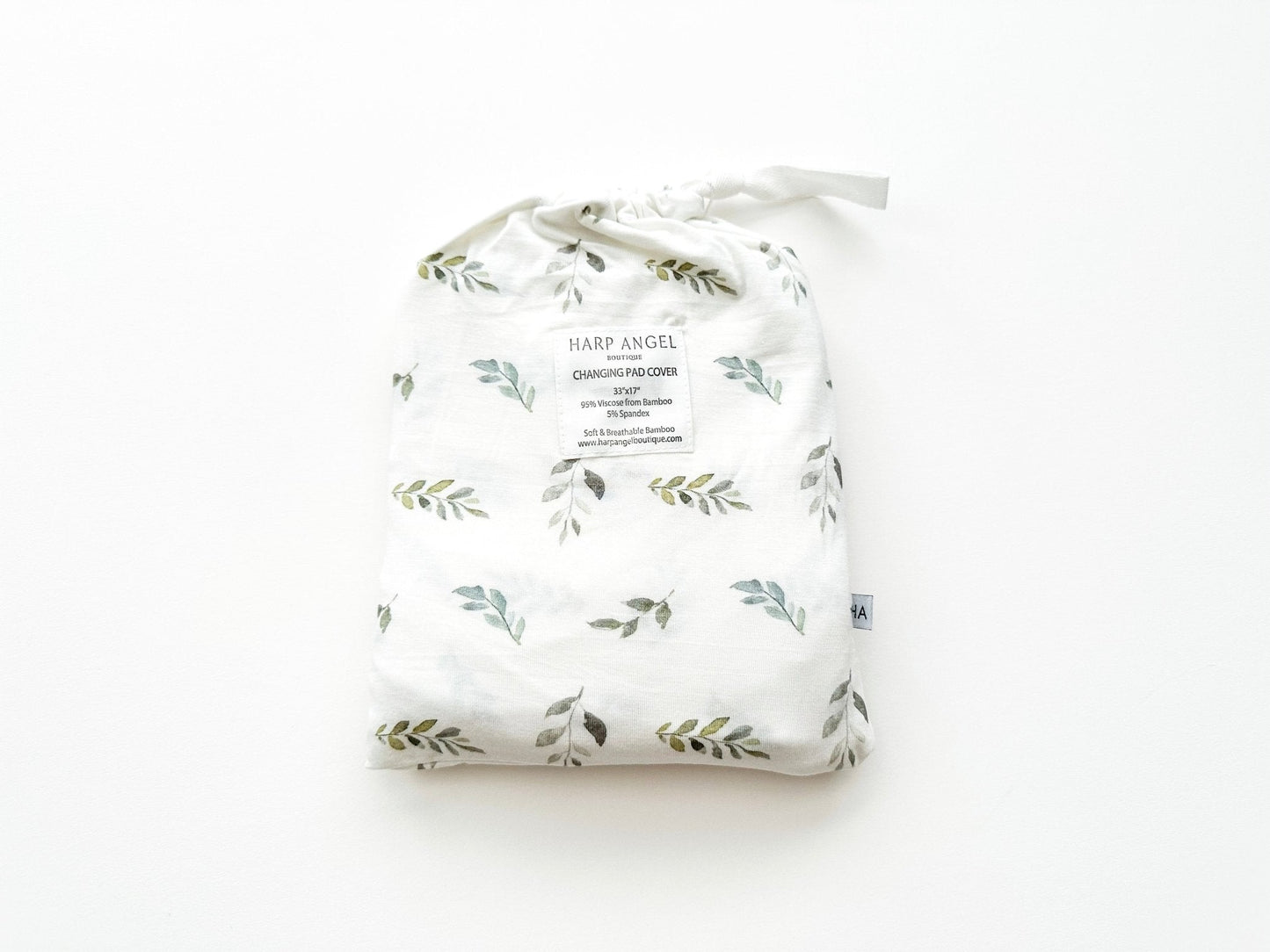 Green Leaves Bamboo Changing Pad Cover | Bassinet & Lounger Cover